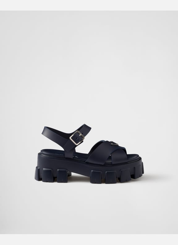 Sandales monolith en gomme Bleu by PRADA PRADA Sandales monolith en gomme Bleu