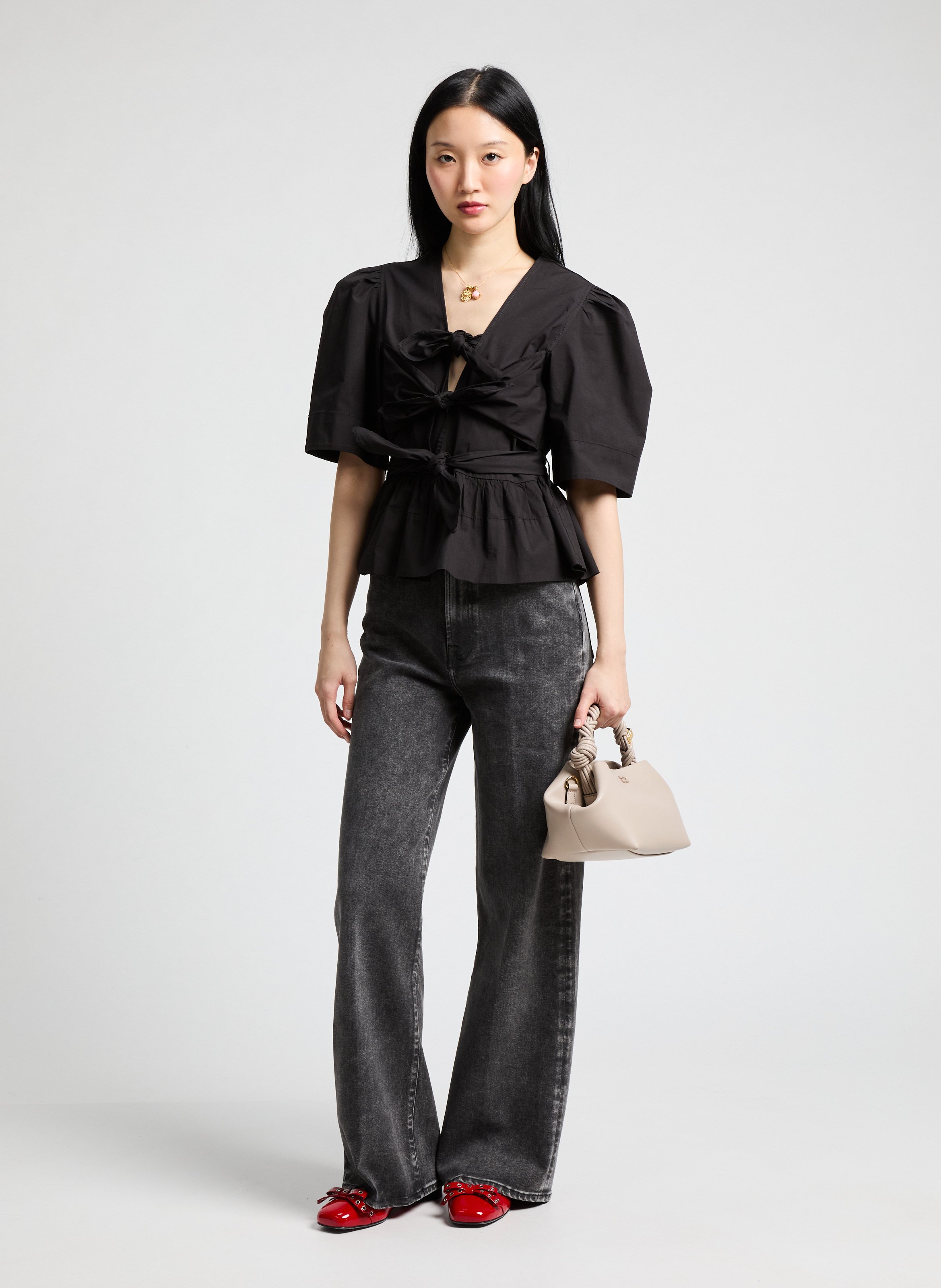 Jean large taille haute 7 FOR ALL MANKIND Noir