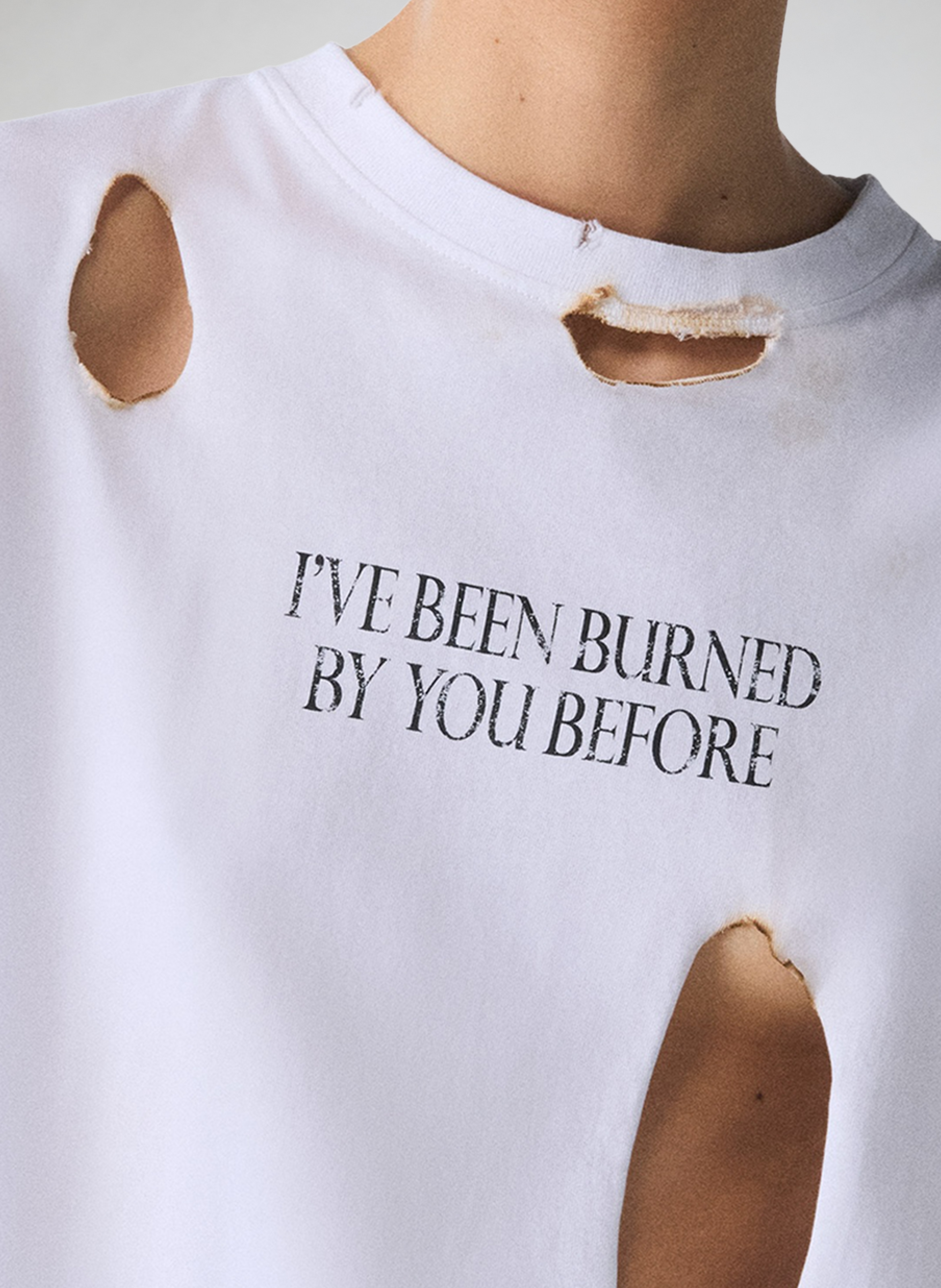 Distressed and printed T-shirt COPERNI White