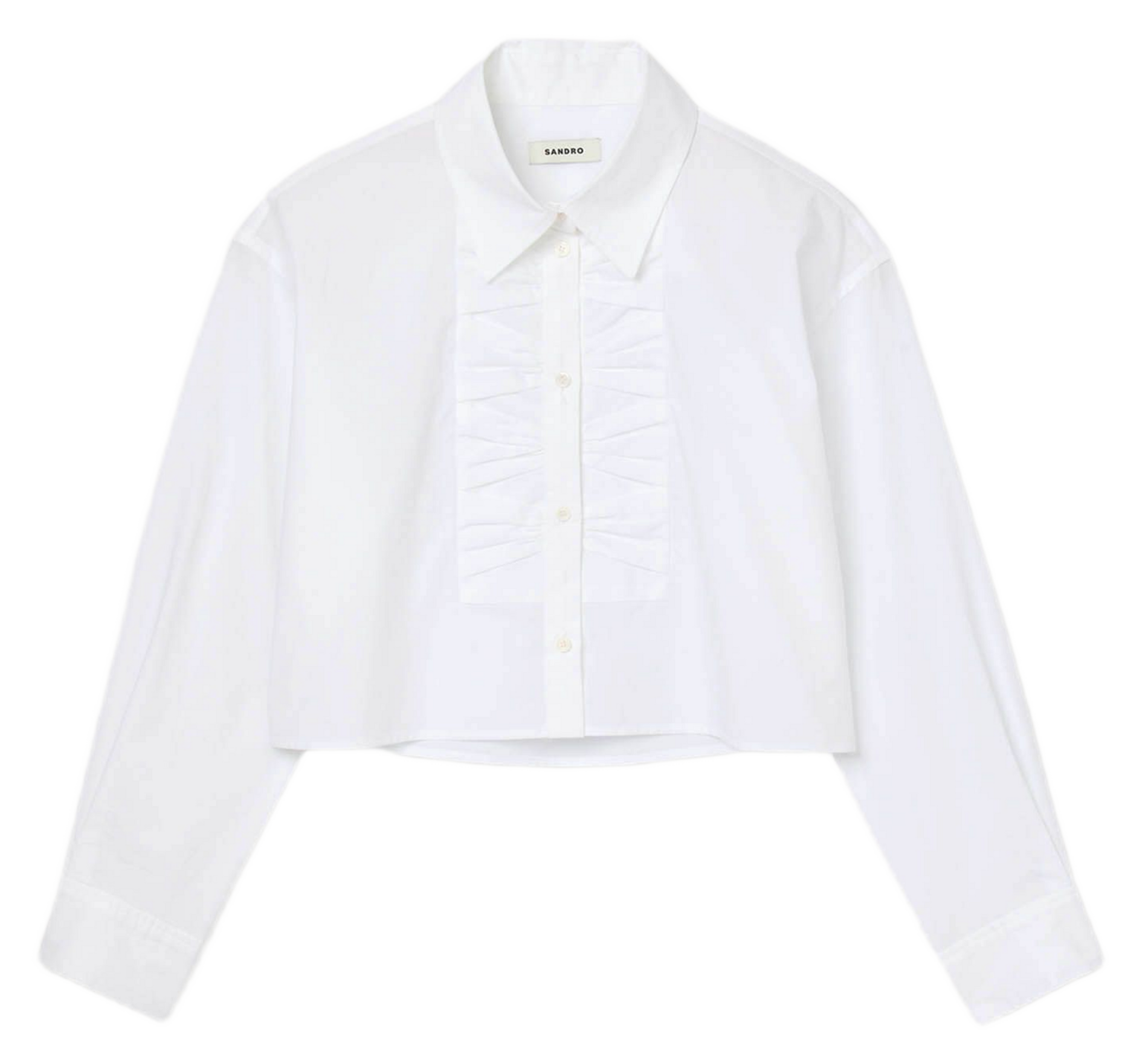 Chemise courte ample unie SANDRO Blanc