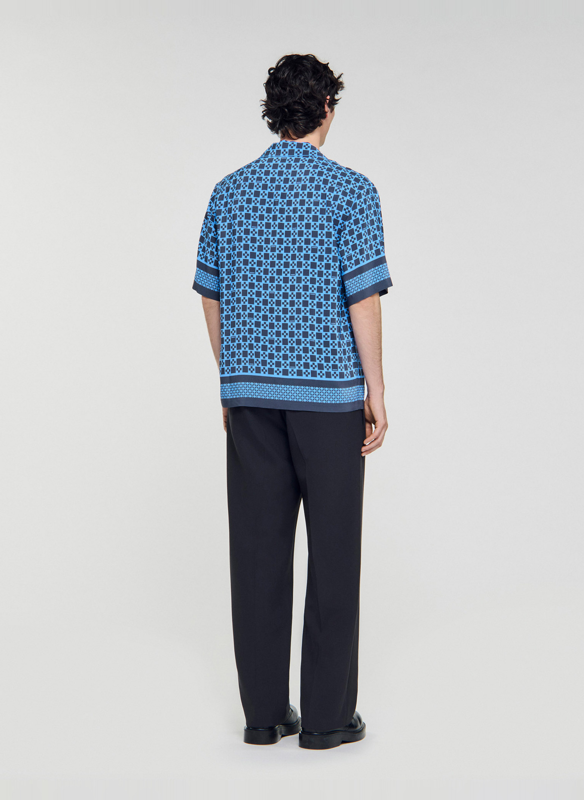 Chemisier droit imprimé SANDRO Bleu