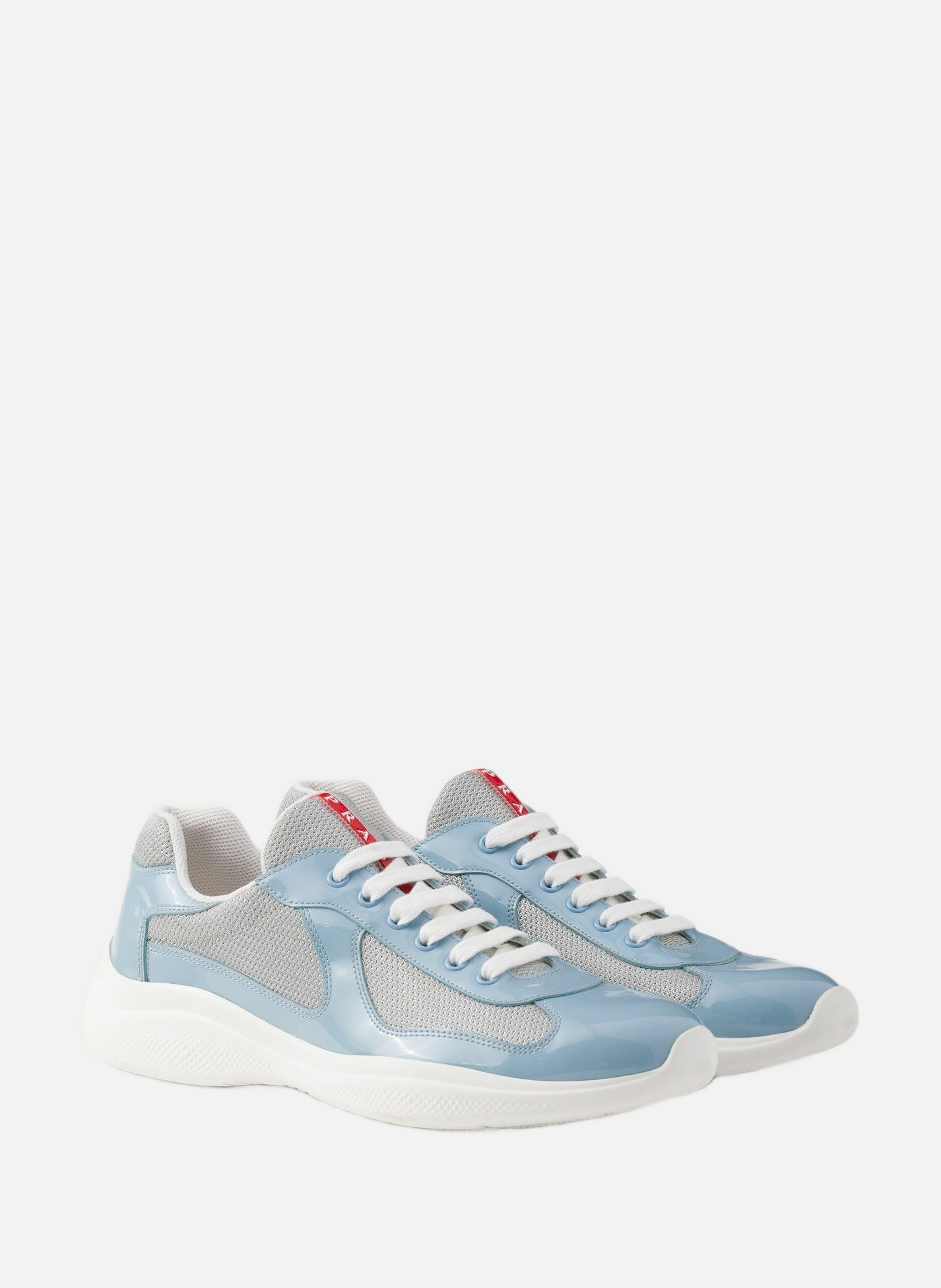 Sneakers prada america’s cup en cuir verni et tiss PRADA Bleu