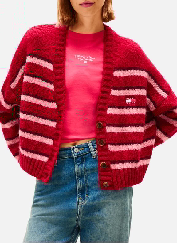 Striped knit cardigan Multicolour by TOMMY HILFIGER TOMMY HILFIGER Striped knit cardigan Multicolour