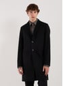 Manteau col tailleur en laine et cachemire mélangés | Noir by PAUL SMITH PAUL SMITH Manteau col tailleur en laine et cachemire mélangés | Noir