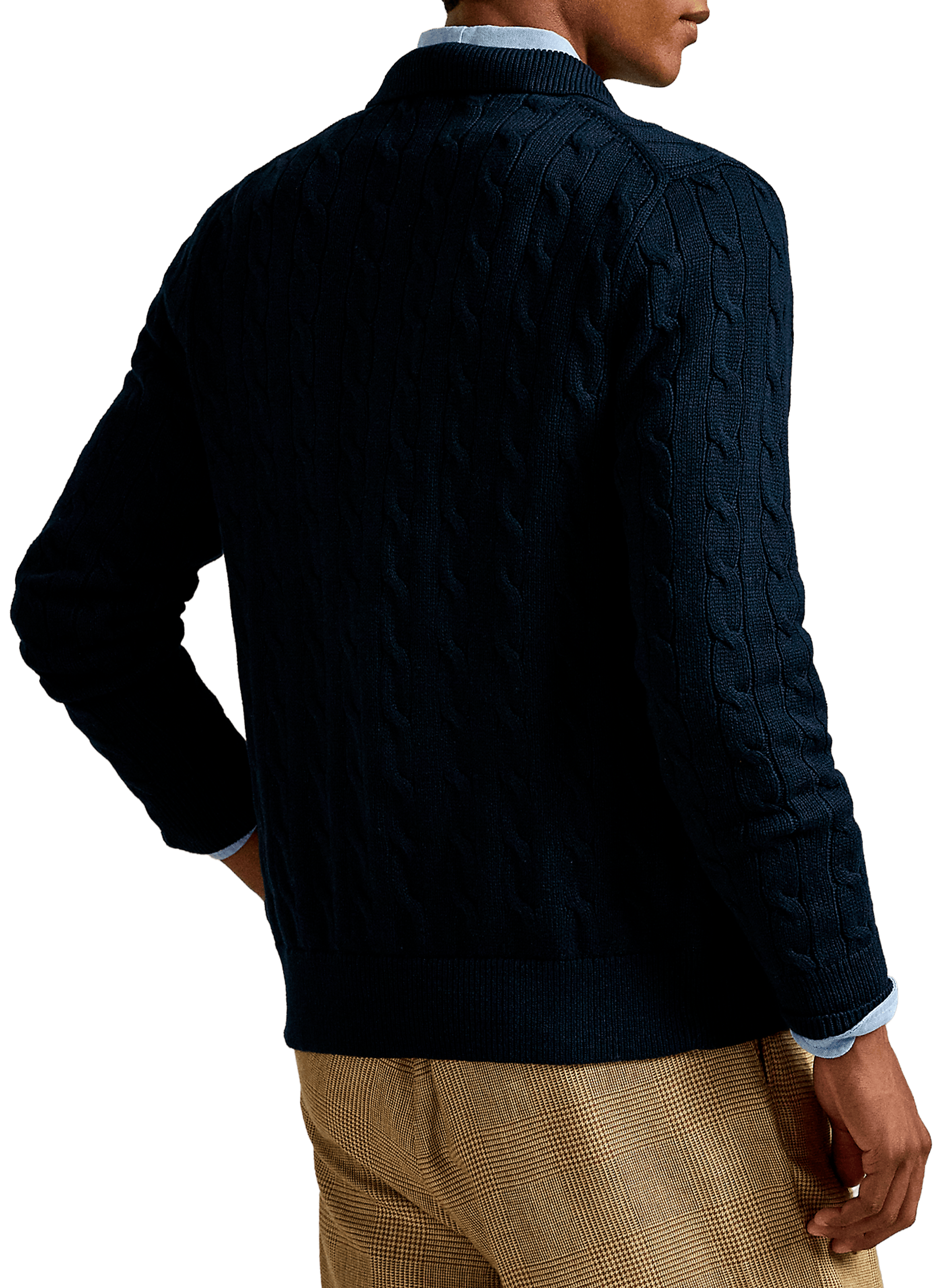 Gilet col classique en coton POLO RALPH LAUREN Bleu