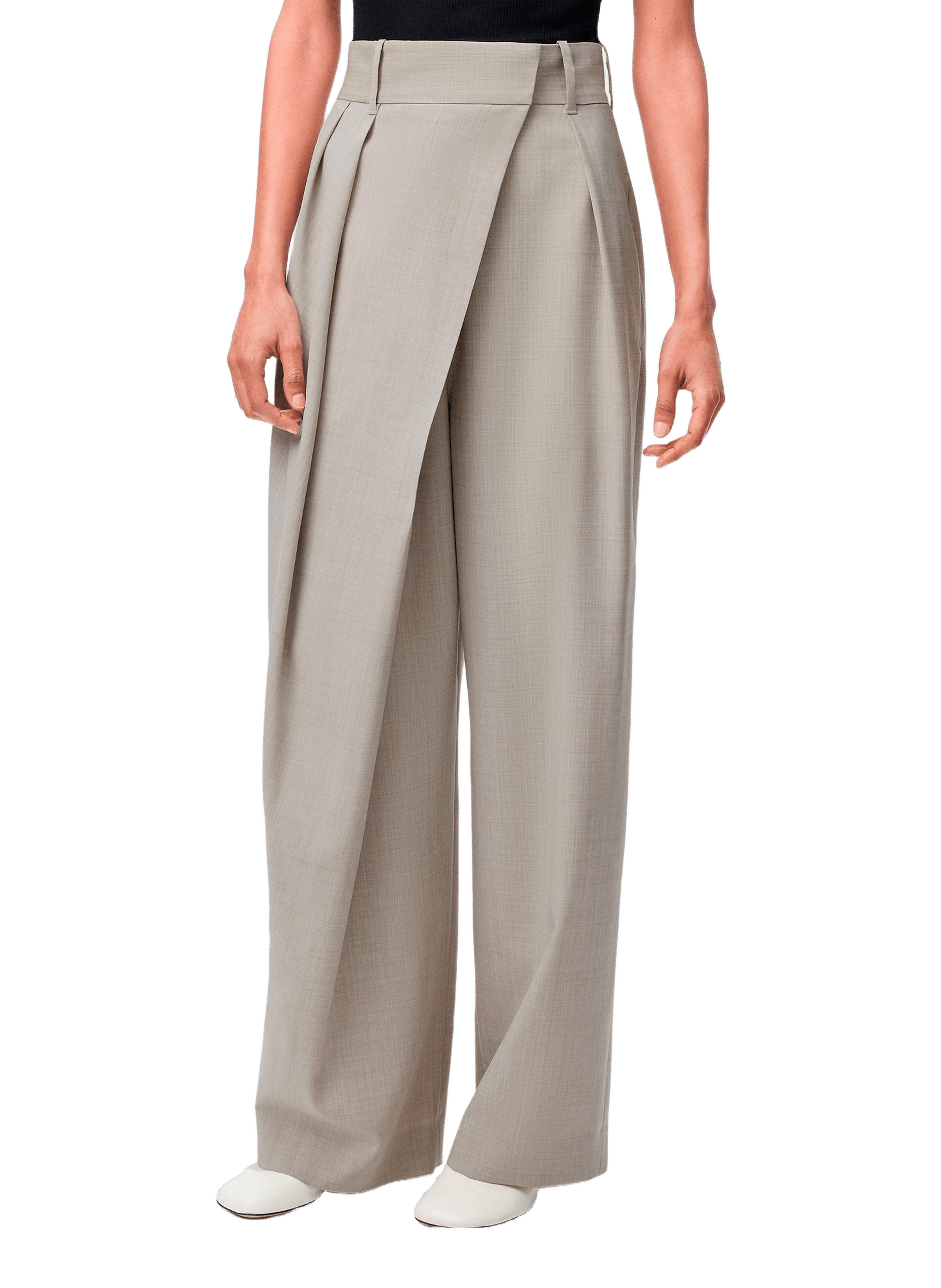 LOEWE Pantalon portefeuille en laine mélangée Beige