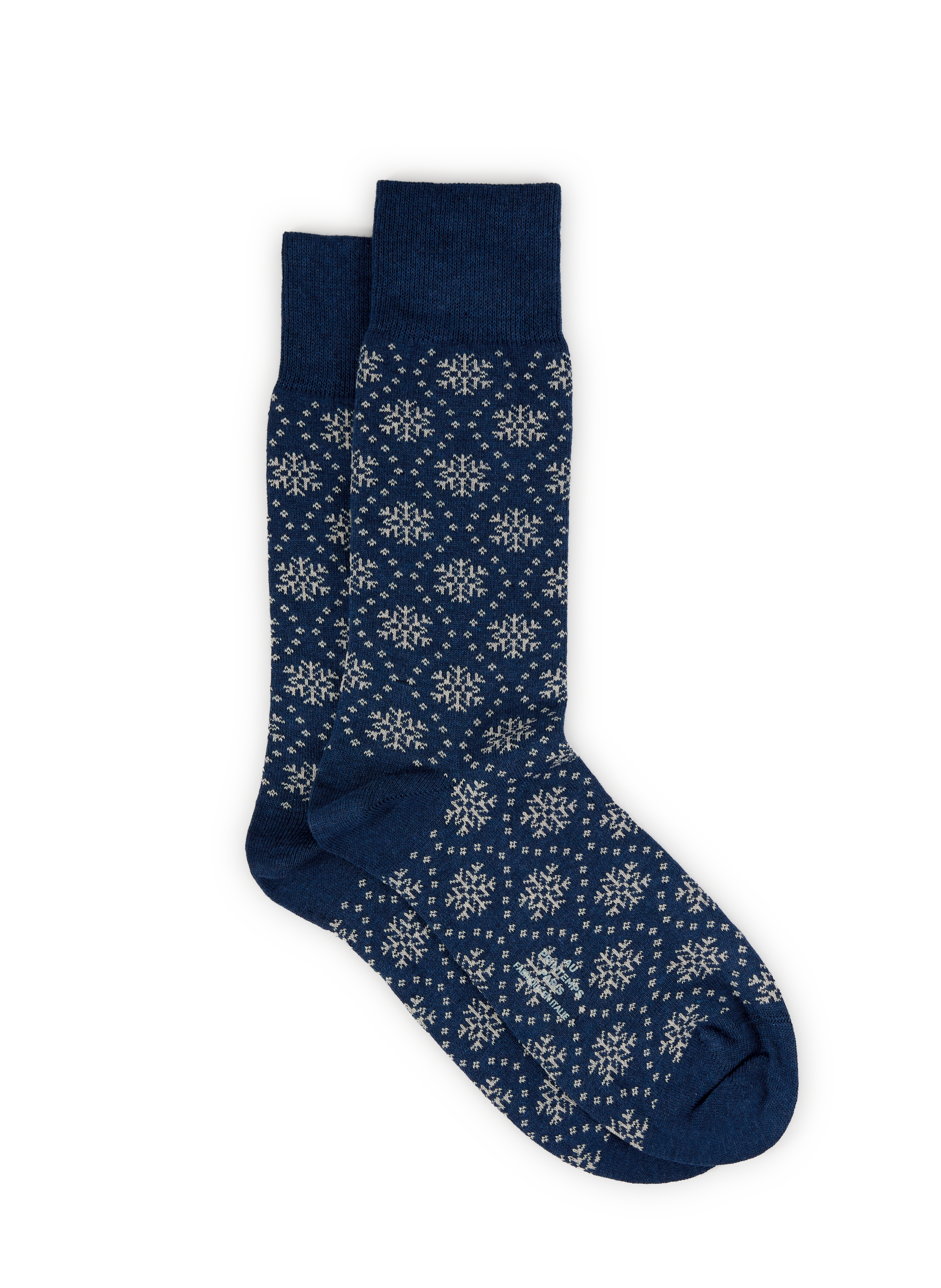 AU PRINTEMPS PARIS Chaussettes en coton imprimé Bleu