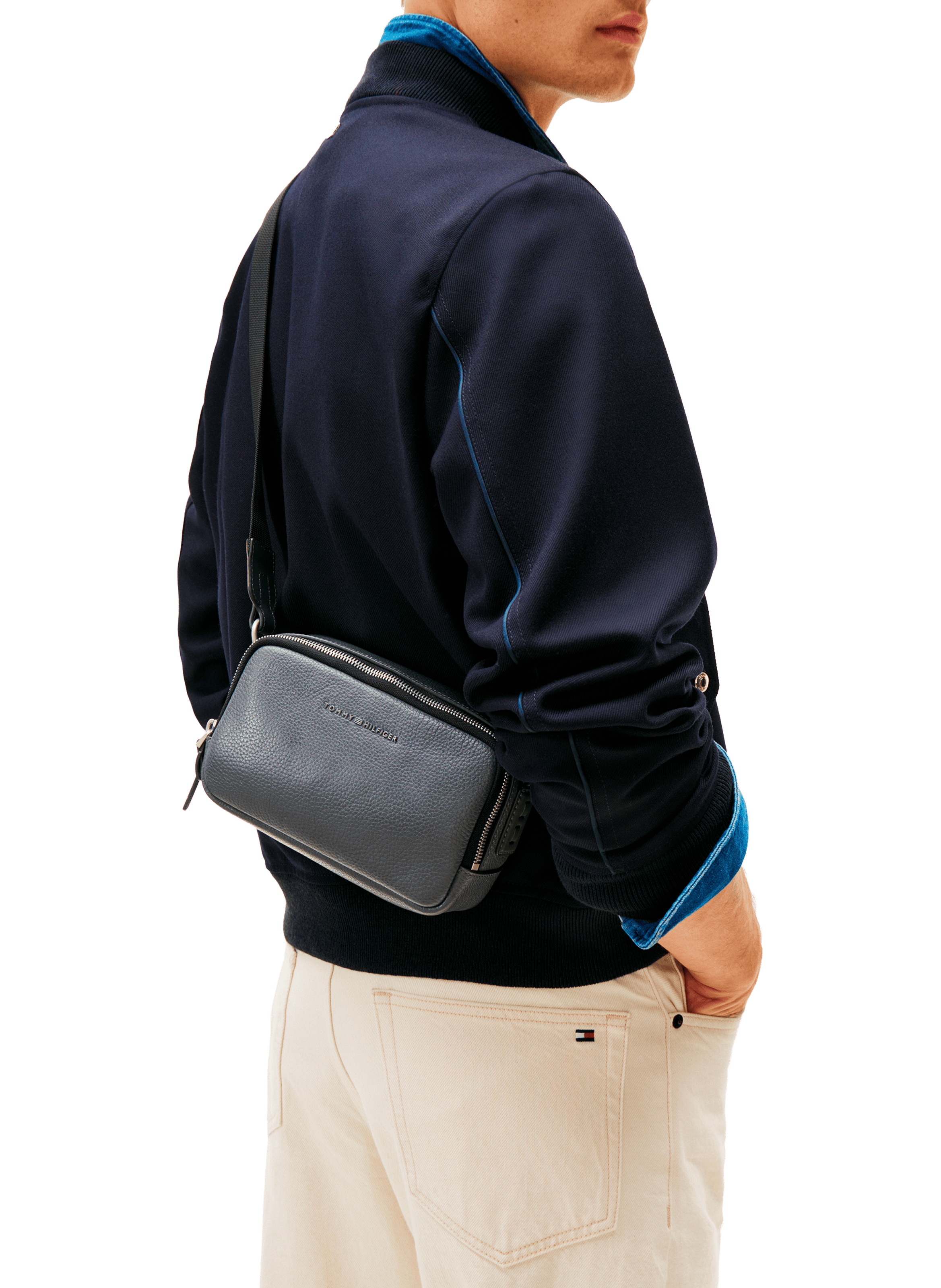 Grained faux leather camera bag TOMMY HILFIGER Grey