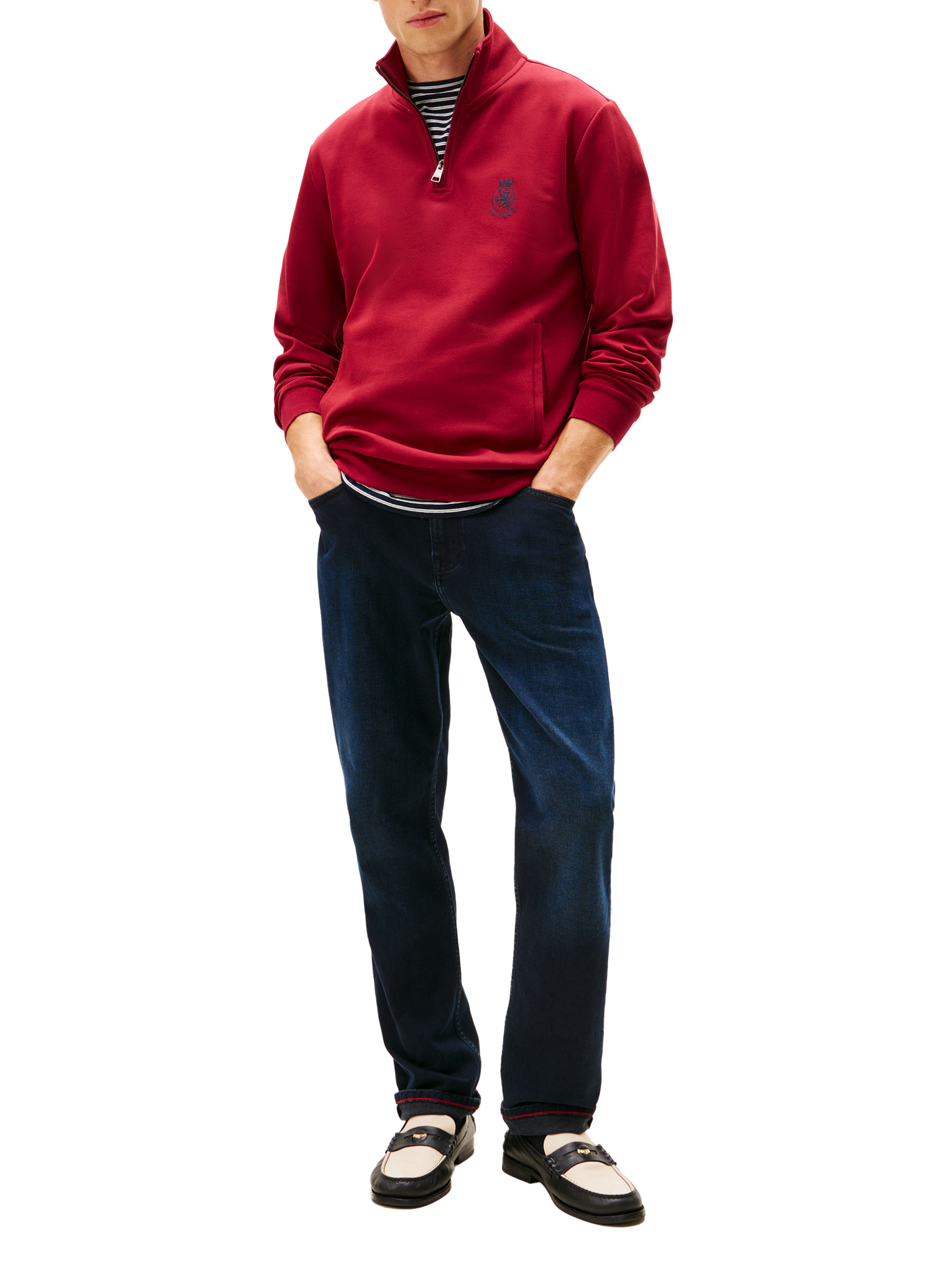 Jean coupe droite en coton mélangé TOMMY HILFIGER Bleu