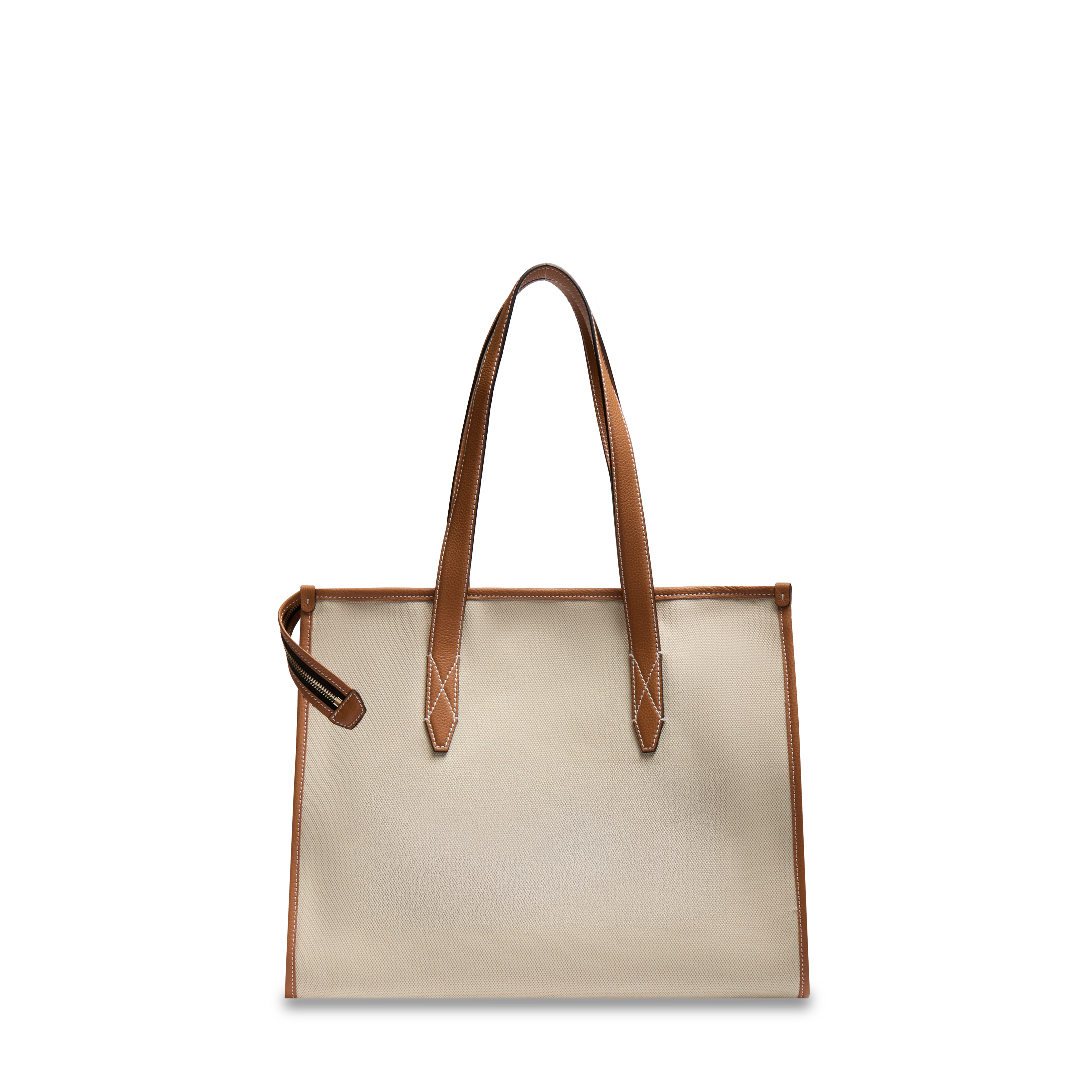 Sac cabas zippé l jour de lancel en coton LANCEL Marron