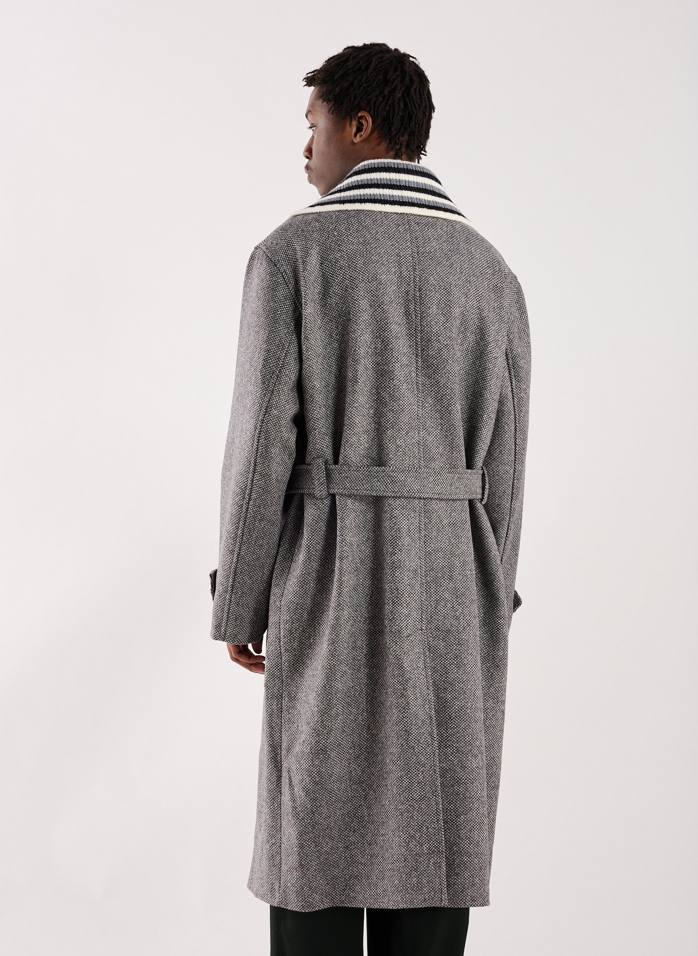 Virgin wool tweed coat DROLE DE MONSIEUR Grey