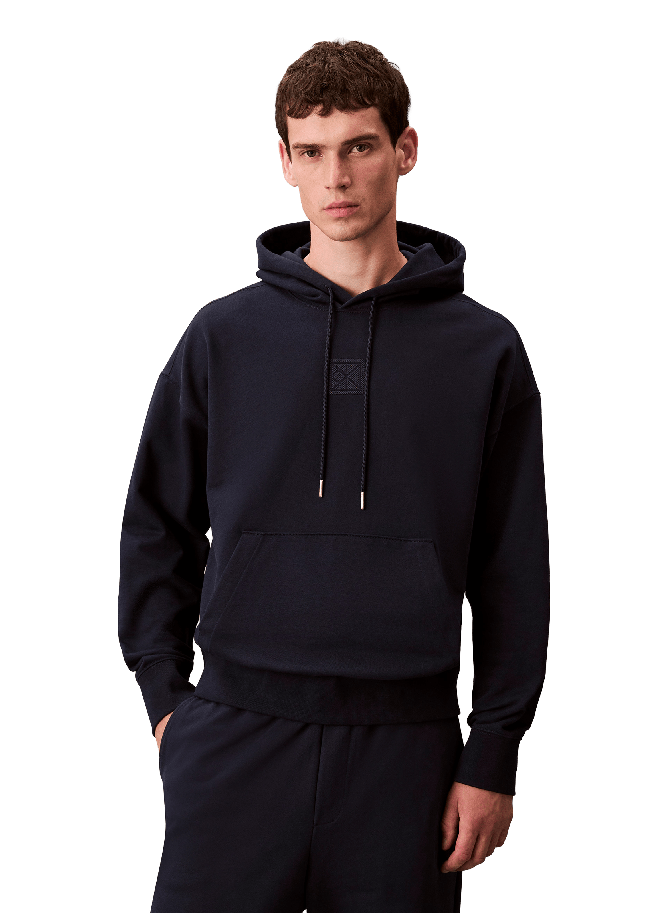 CALVIN KLEIN Hoodie en coton mélangé Bleu