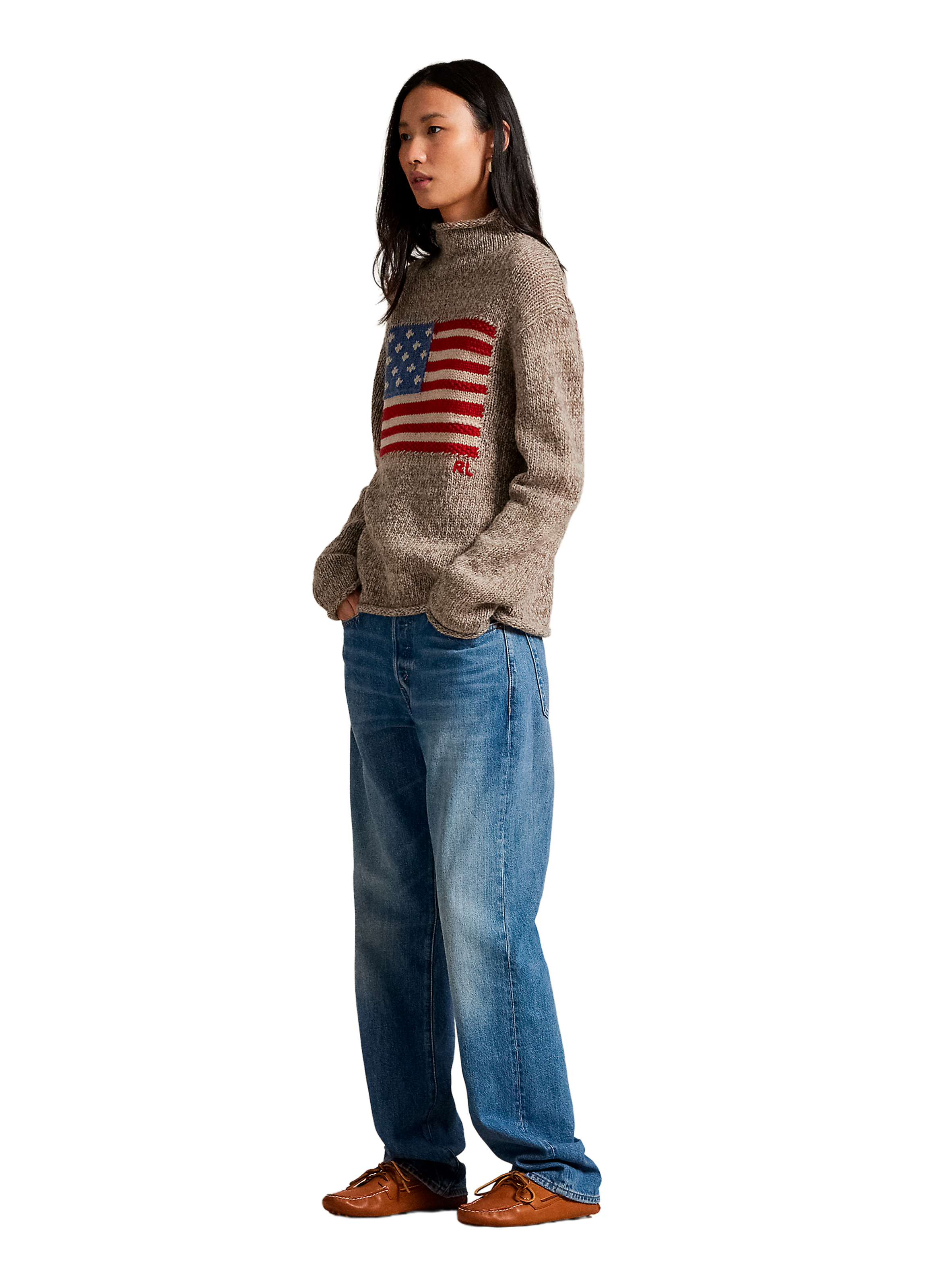 Pull col roulé en laine mélangée POLO RALPH LAUREN Multicolore