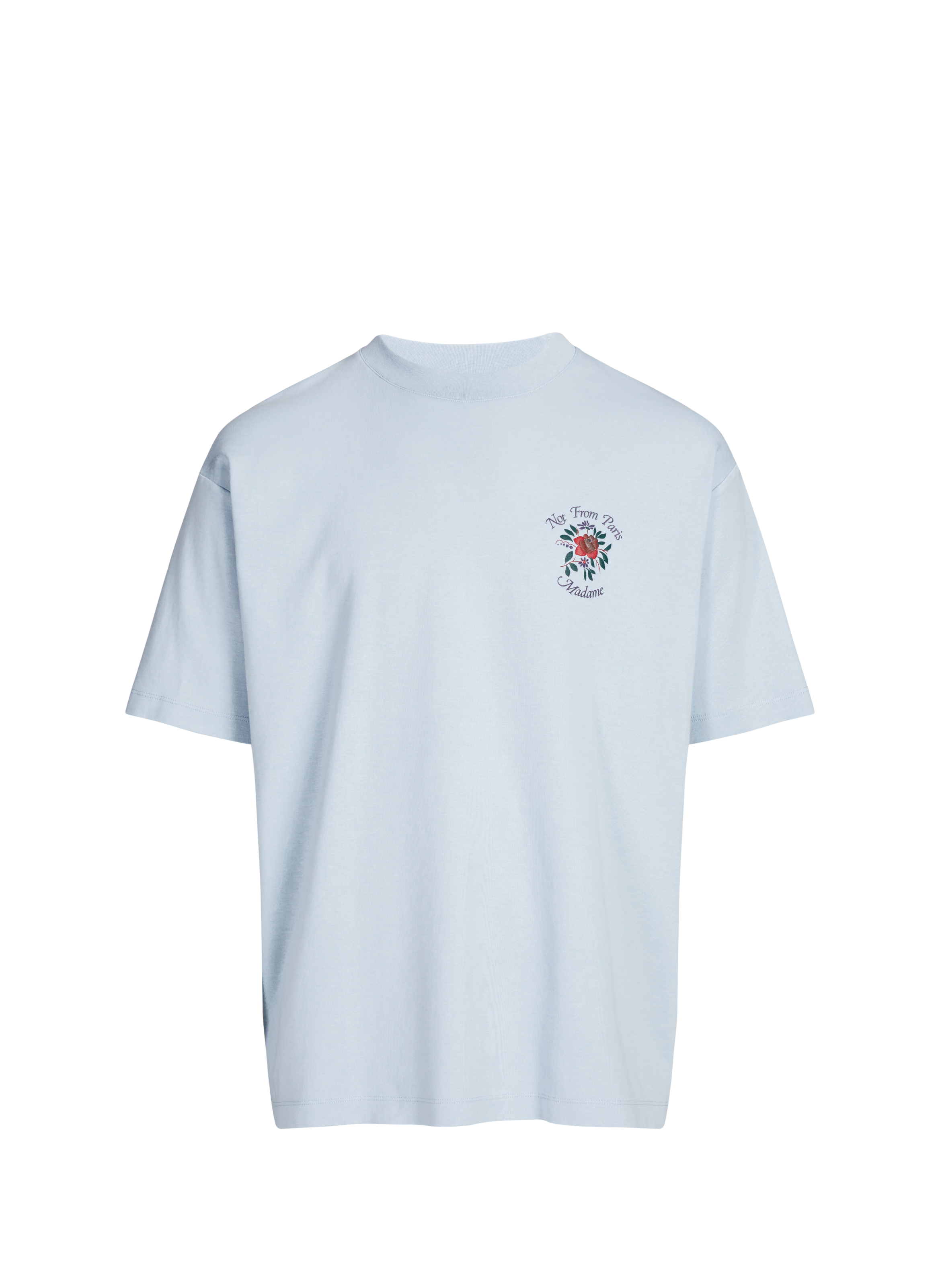 T-shirt sérigraphié à col rond en coton DROLE DE MONSIEUR Bleu