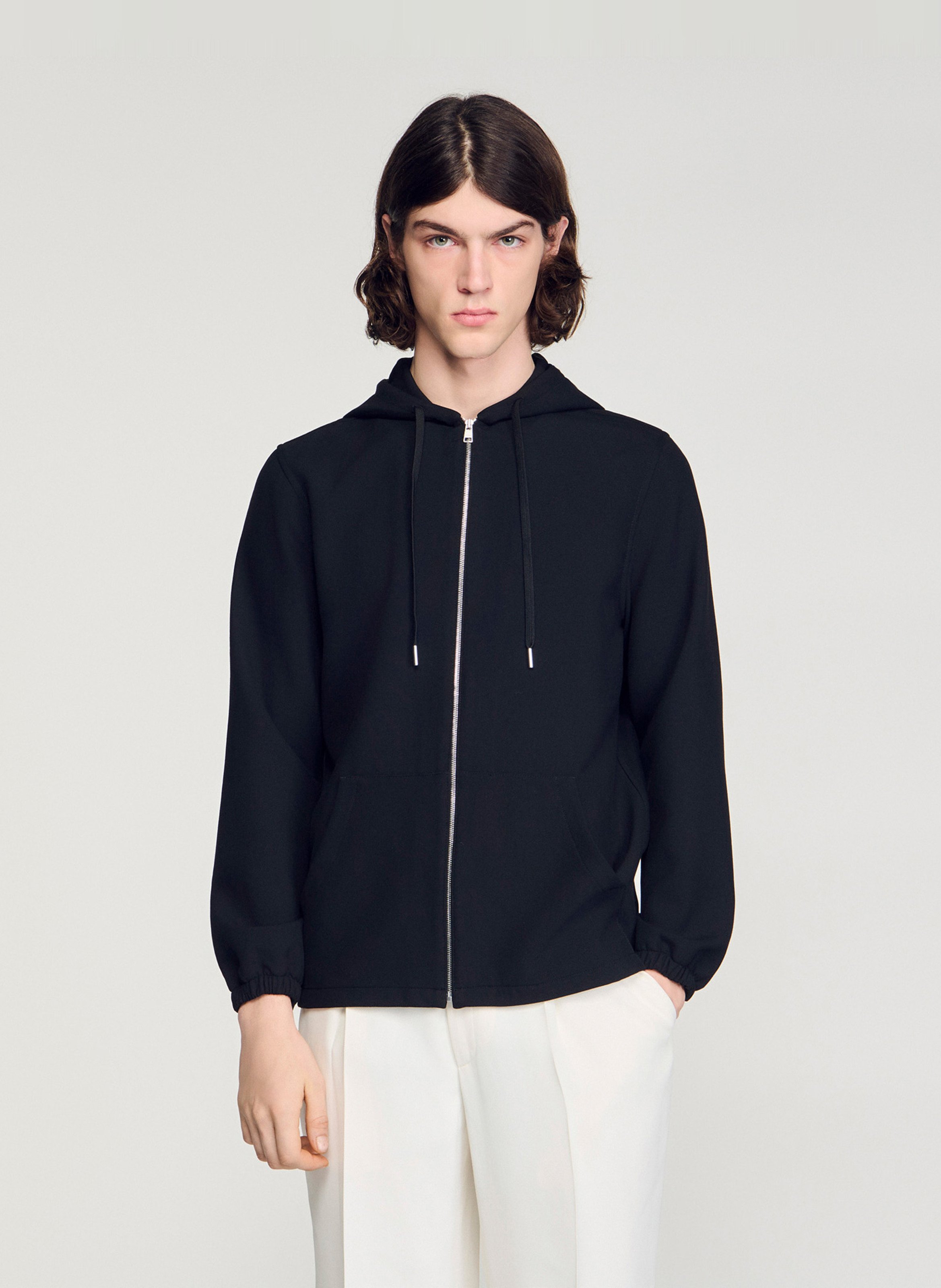 Sweat droit à capuche SANDRO Noir