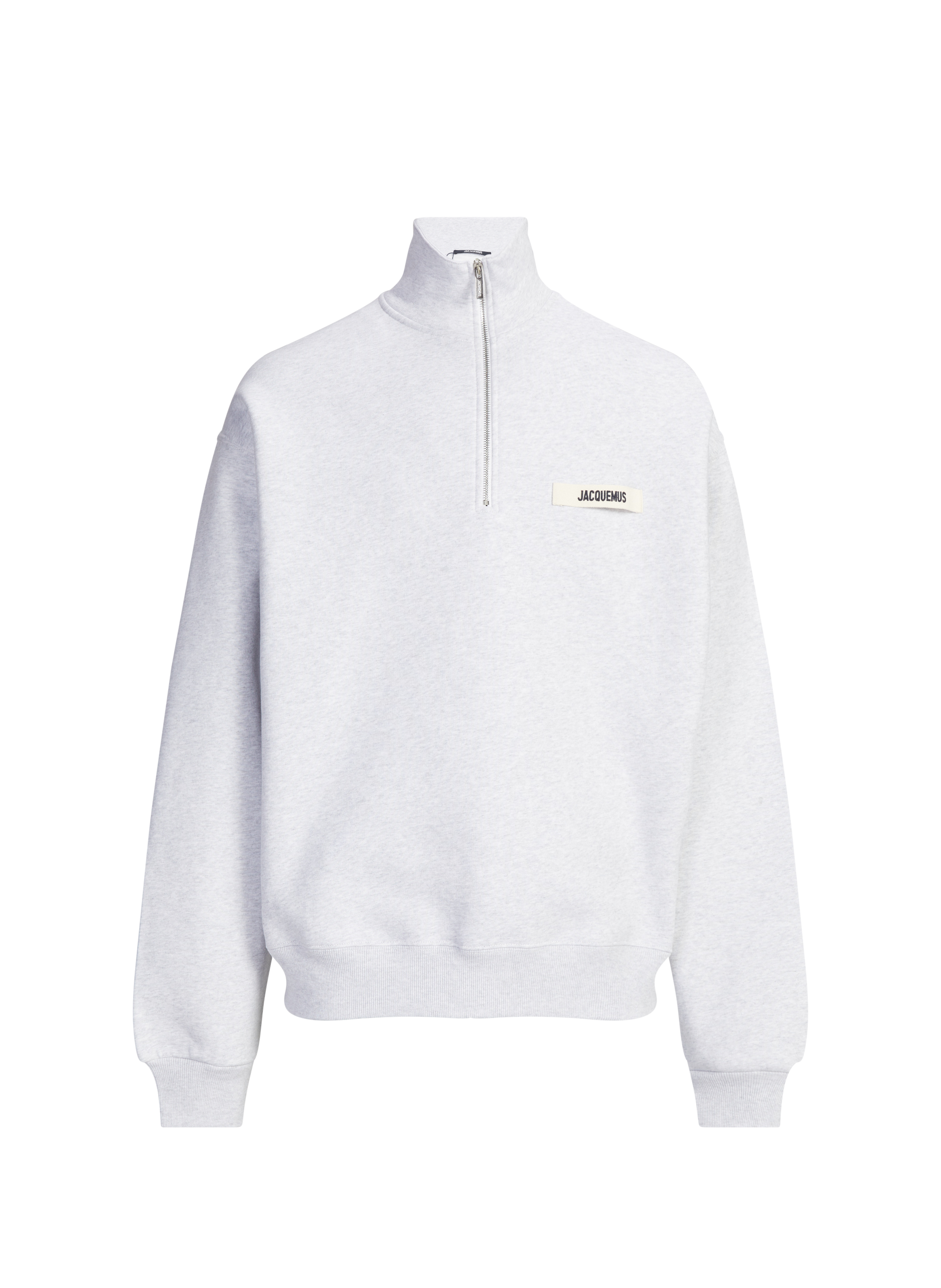 Sweat à col zippé camionneur Gros Grain en coton JACQUEMUS Gris