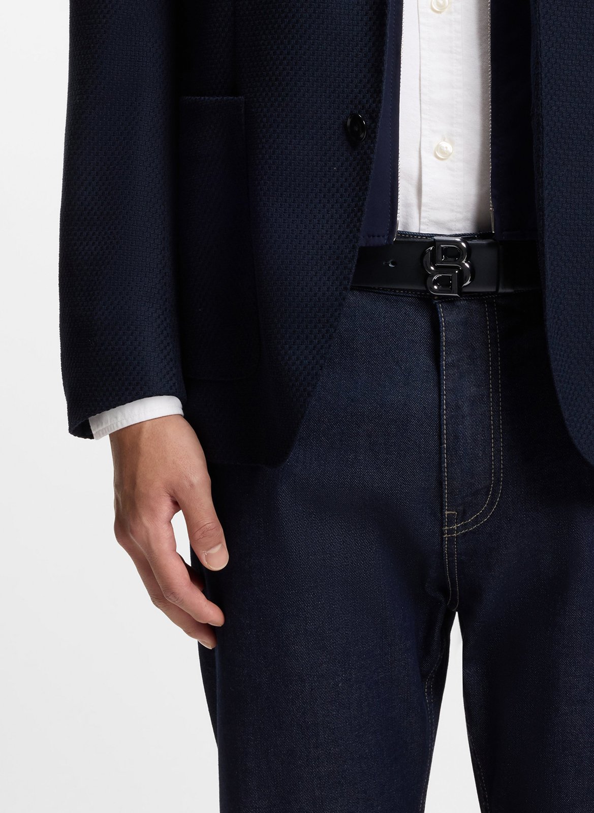 Ceinture à boucle en cuir BOSS Noir