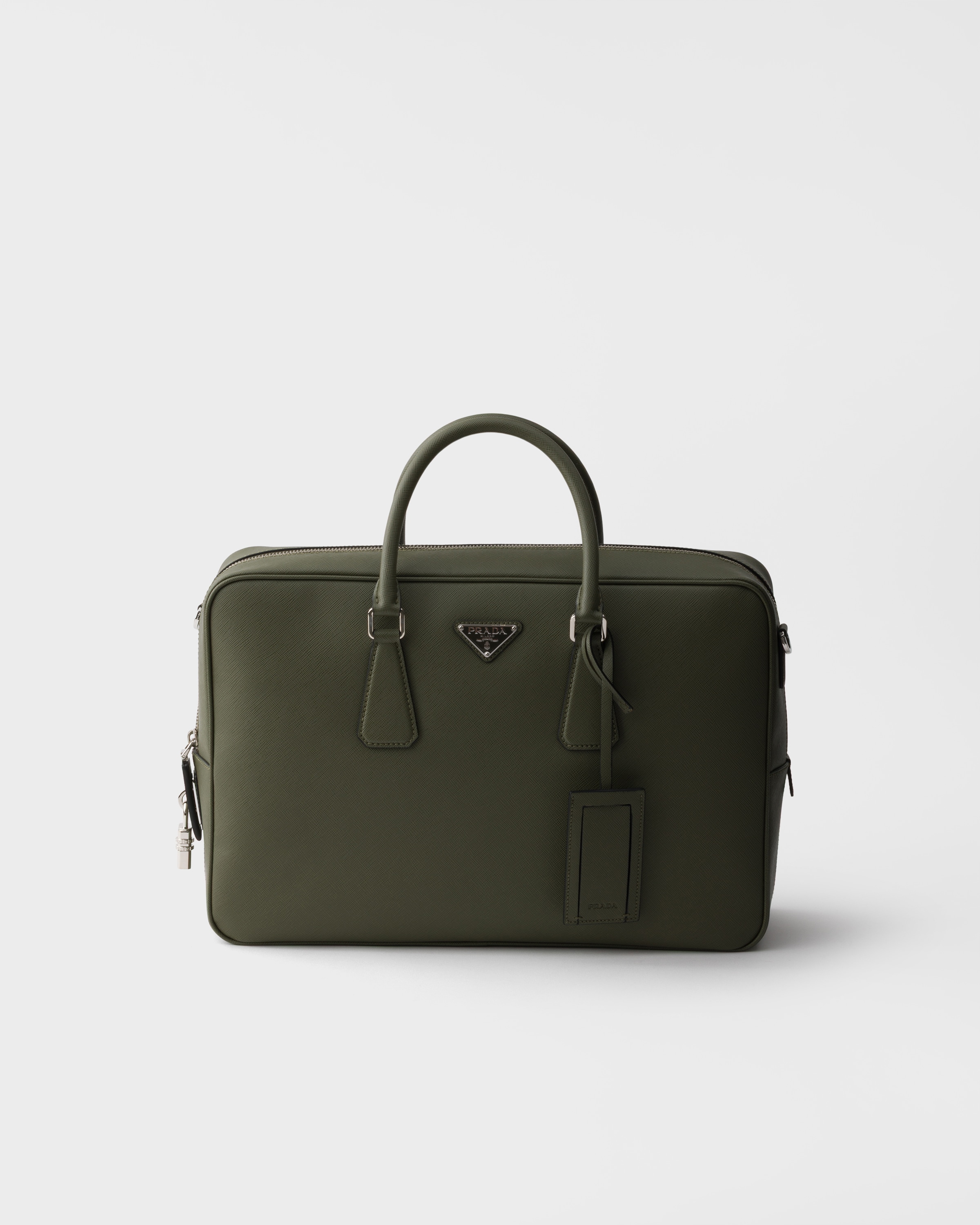 Mallette en cuir saffiano PRADA Vert