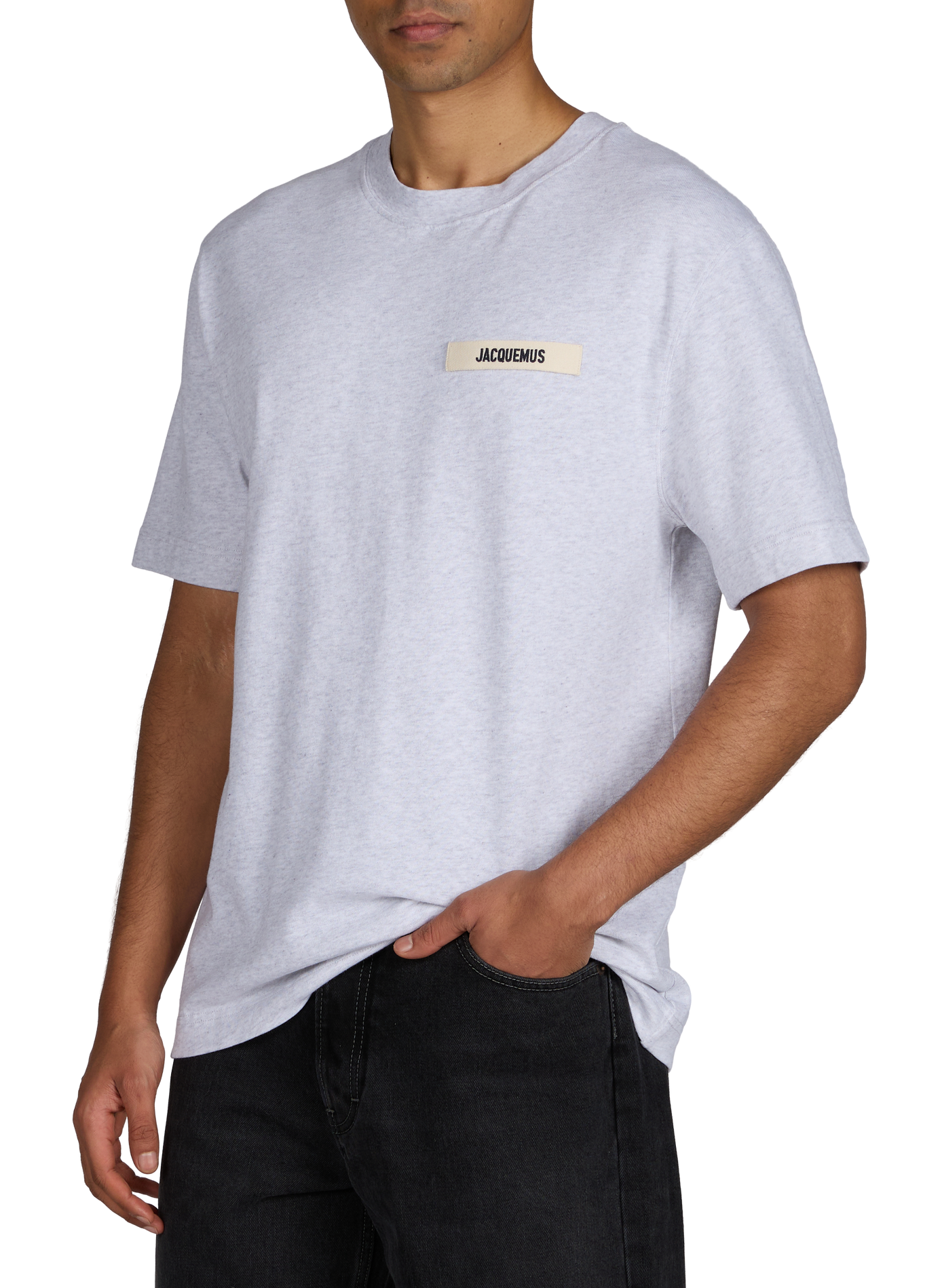 T-shirt droit Gros Grain en coton  JACQUEMUS Gris