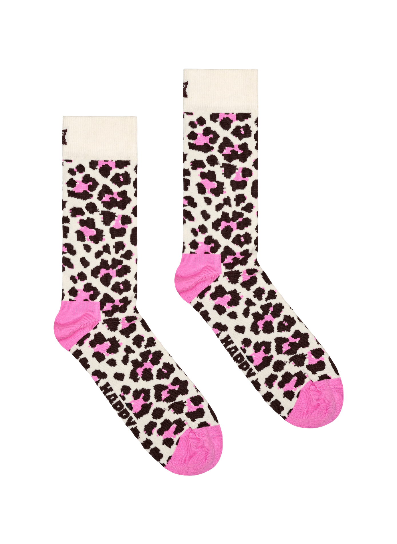 Leopard print mid-calf socks in blended cotton HAPPY SOCKS Beige