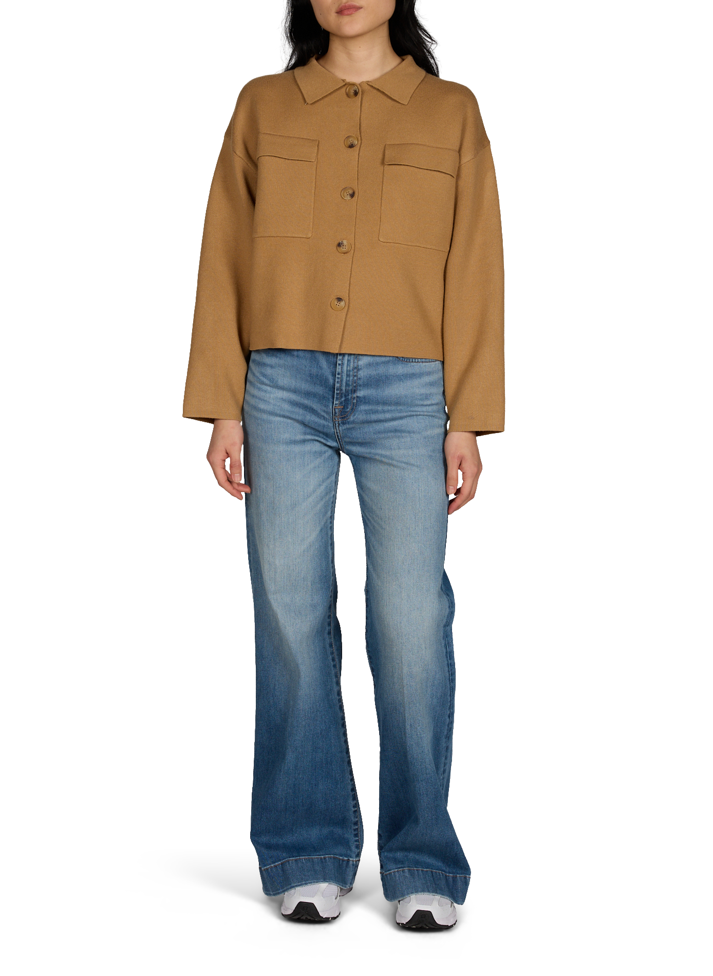 T-shirt côtelé à manches à découpe en coton mélangé HELMUT LANG Blanc