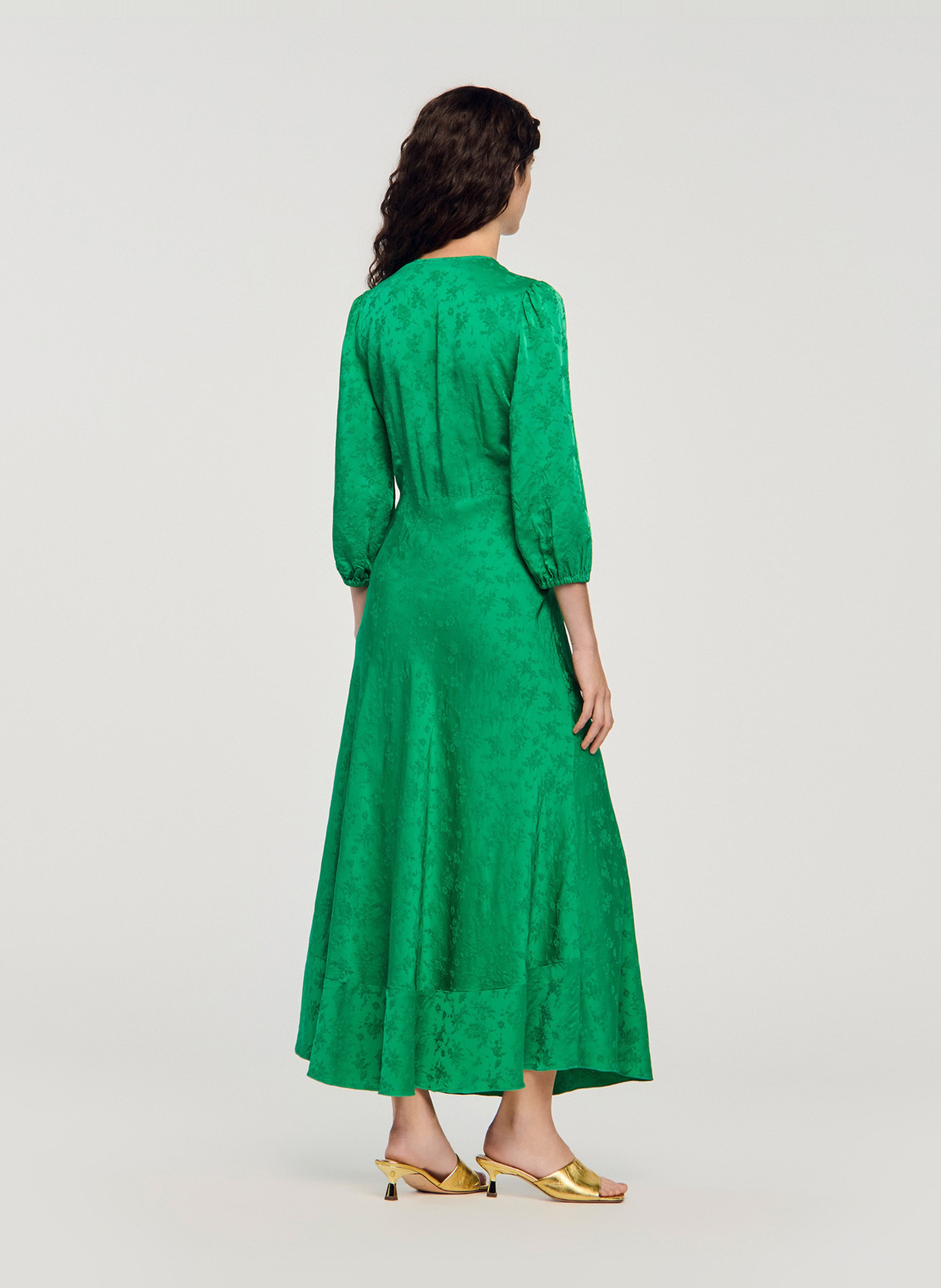 Robe longue décolleté SANDRO Vert
