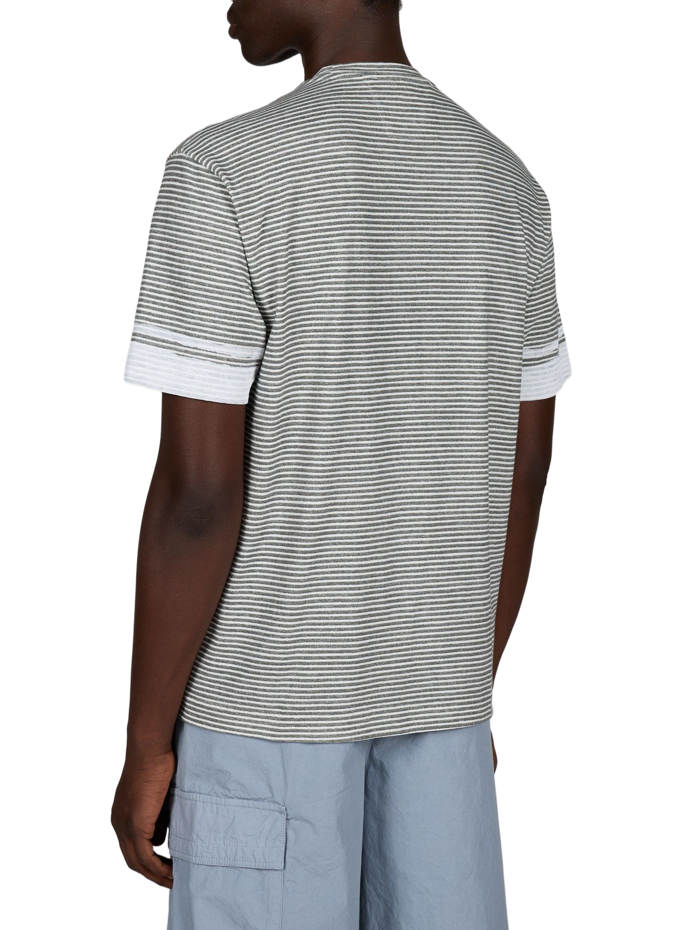 Striped cotton T-shirt CP COMPANY Grey