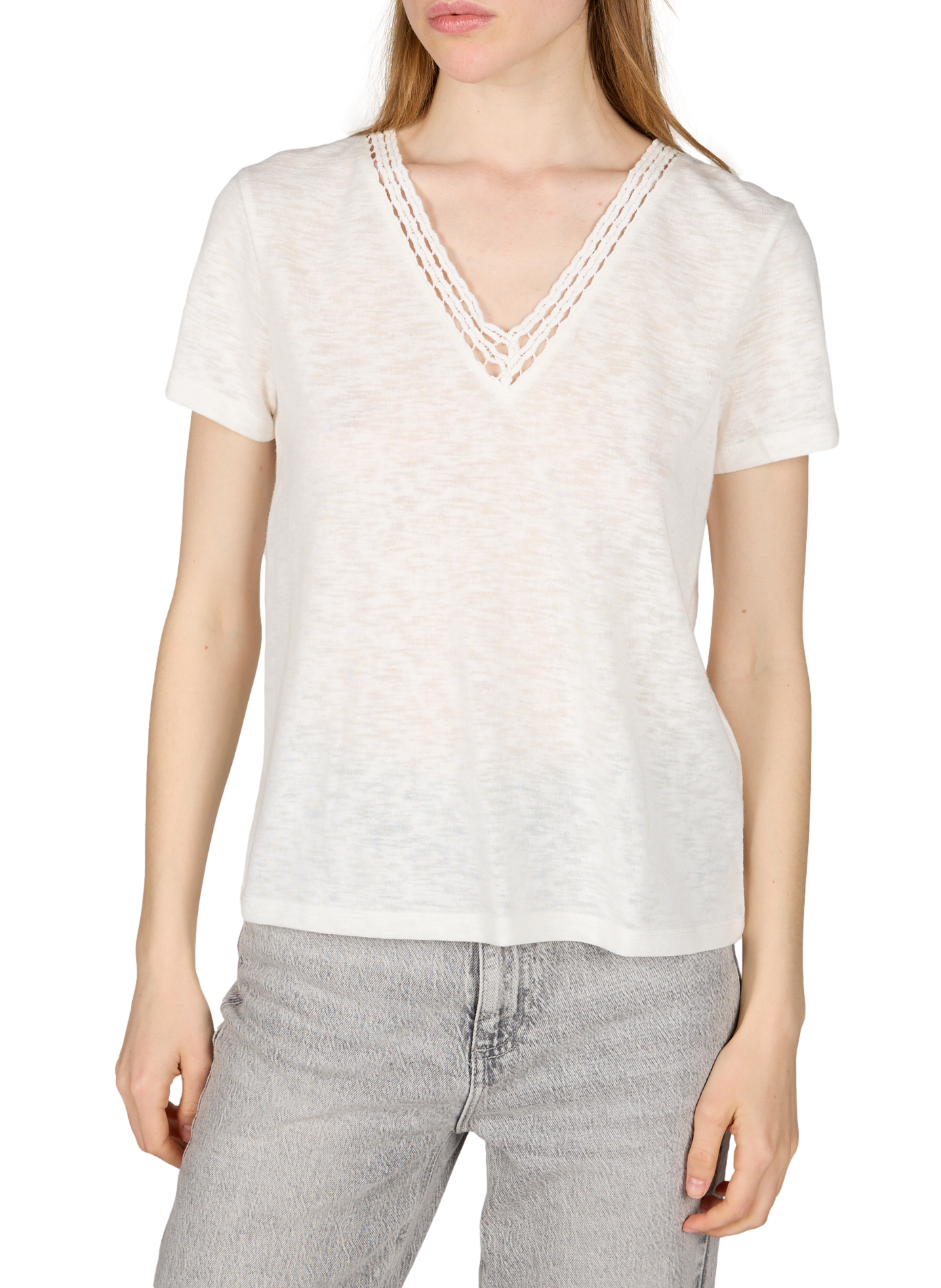 Top Viaggi in misto cotone VILA Bianco