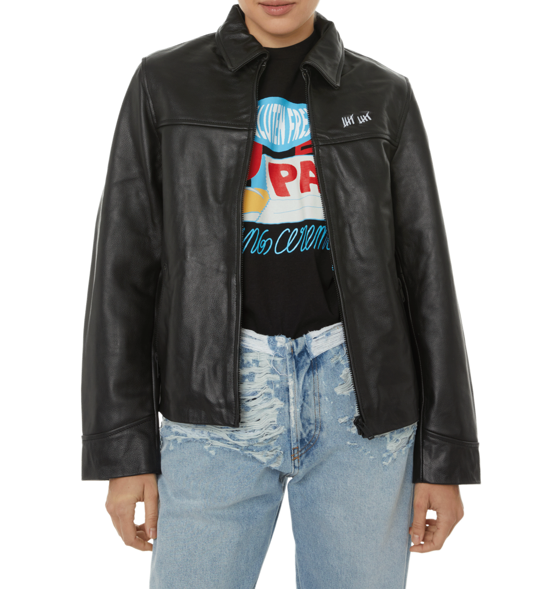 Jas Bruno van leer DEADWOOD Zwart