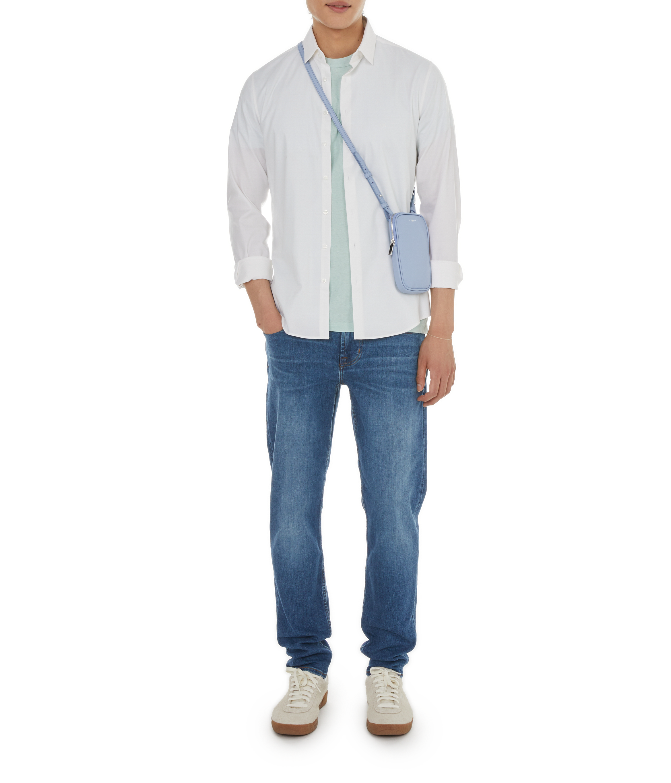 Button Down long-sleeve cotton Shirt CALVIN KLEIN White