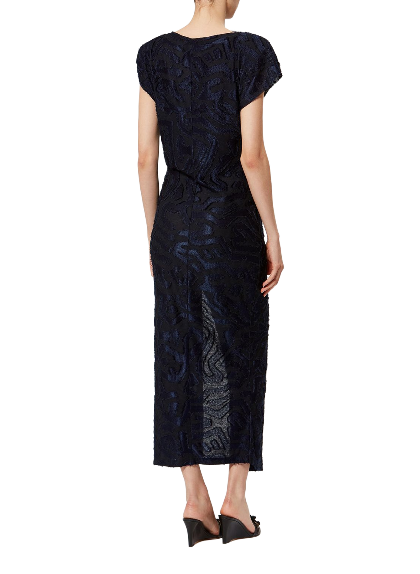Slit long dress in jacquard fabric ISABEL MARANT Blue