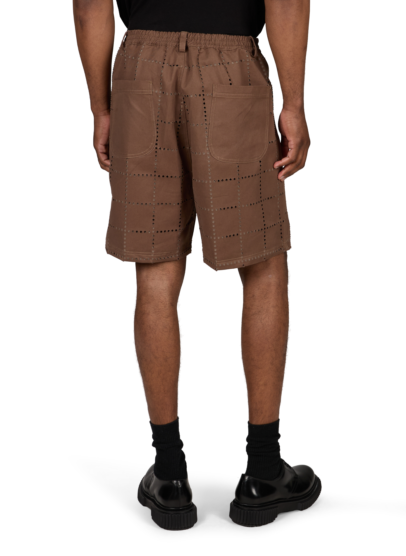 Cotton shorts with holes PAS UNE MARQUE Brown