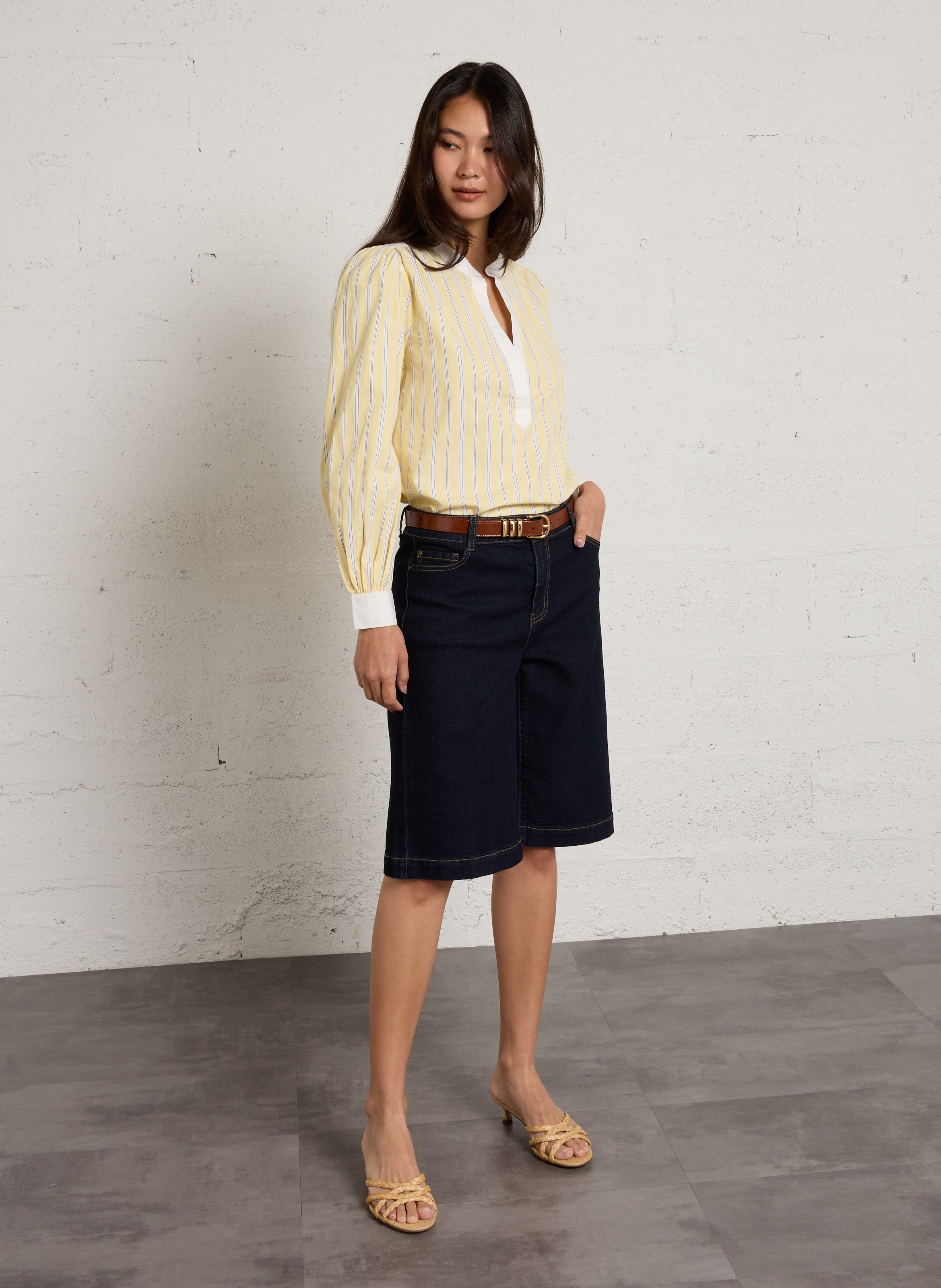 Blouse à rayures col tunisien douglas MAISON 123 Jaune