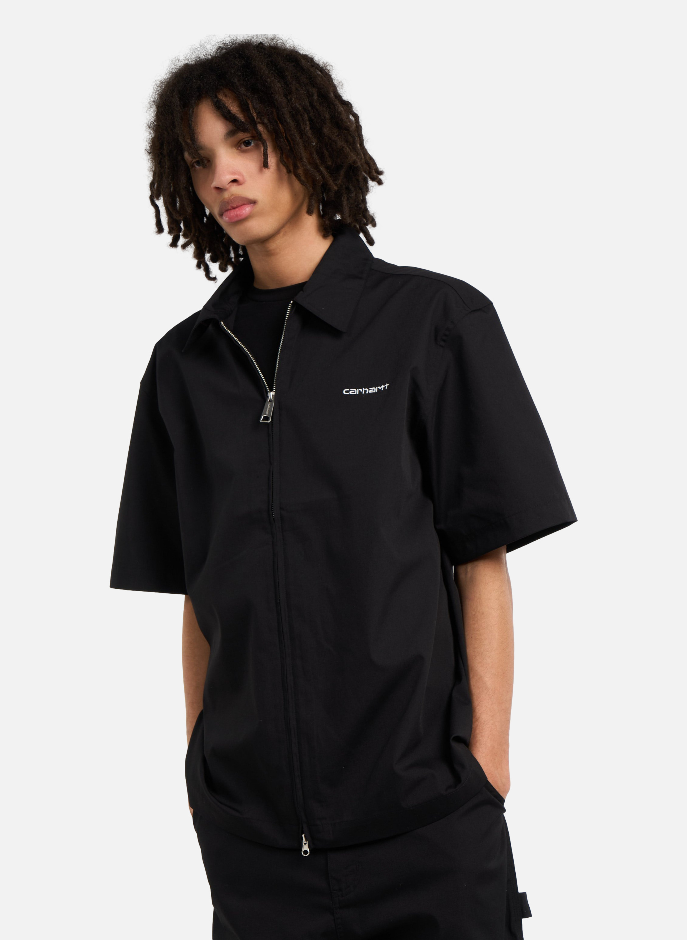 Chemise s/s postal zip shirt CARHARTT WIP Noir