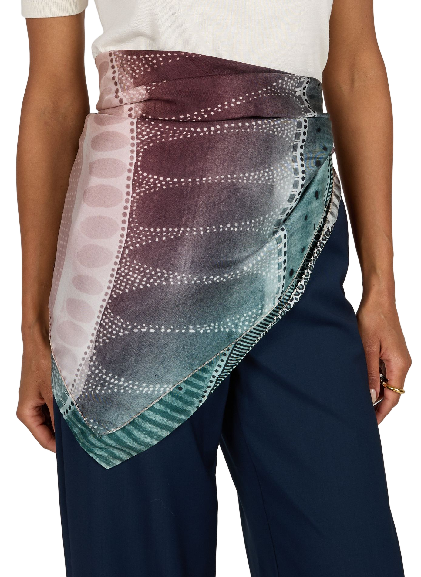 Printed silk floaty scarf AU PRINTEMPS PARIS Multicolour