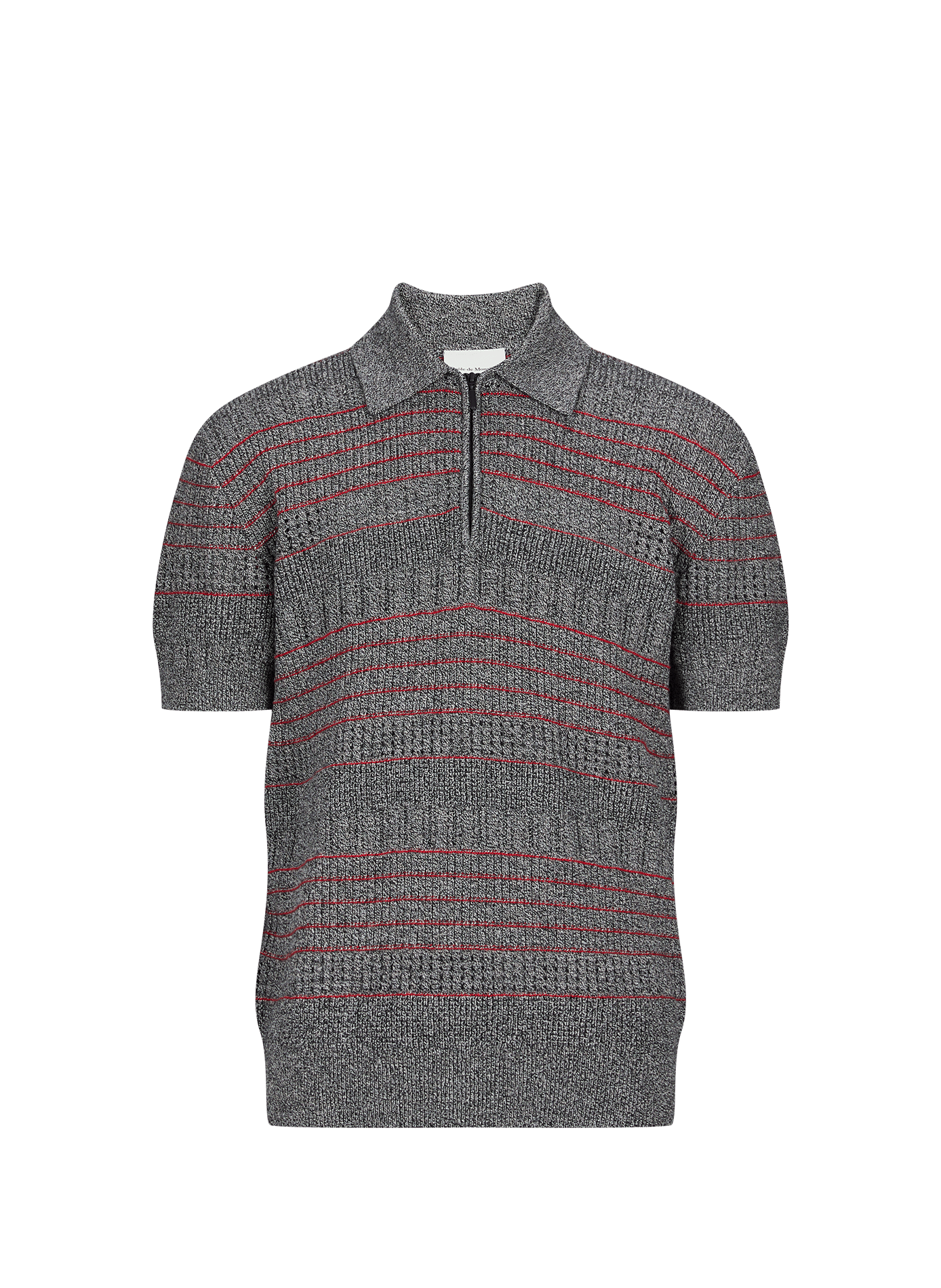 Zip-neck knit polo DROLE DE MONSIEUR Grey