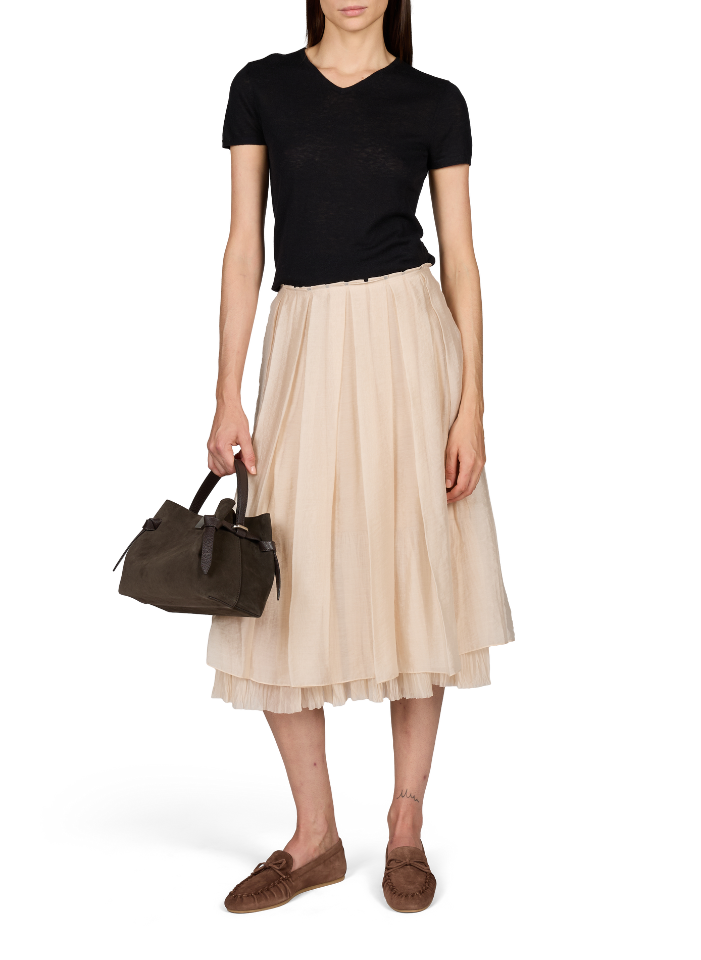 Mocassins Britt in leer STUART WEITZMAN Bruin