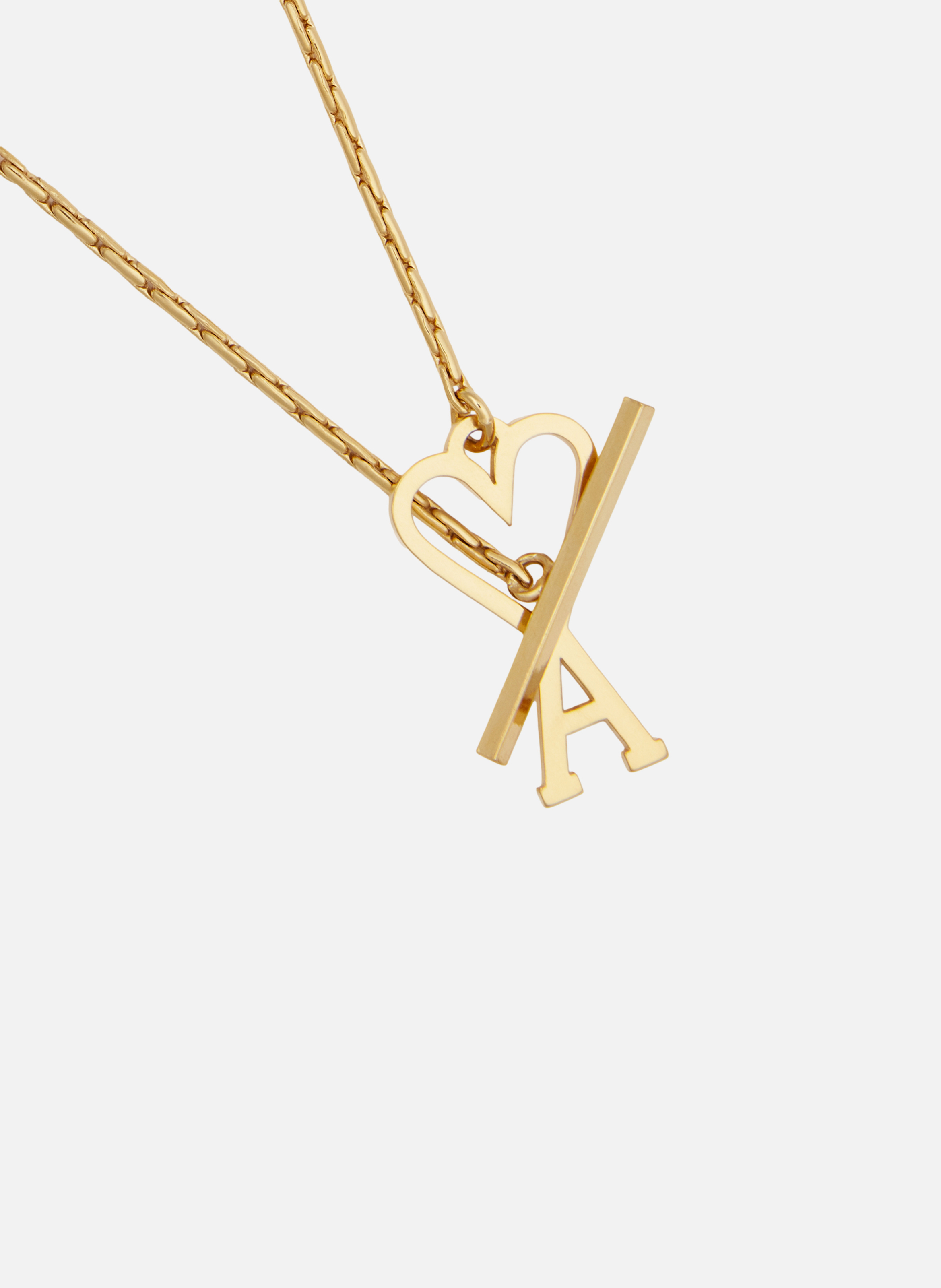 Collier chaîne ami de coeur unisexe AMI PARIS Jaune