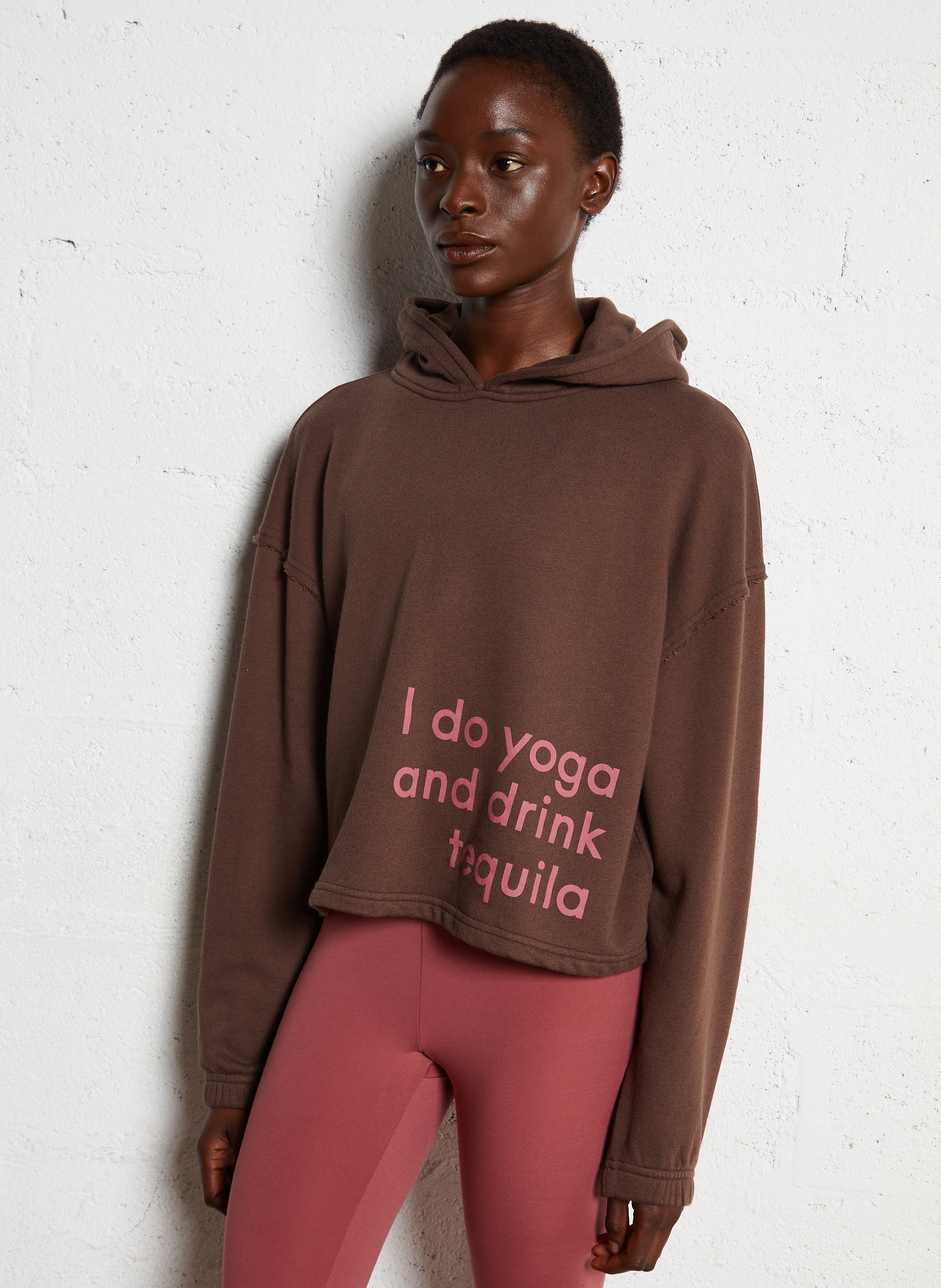Sweat droit en coton mélangé pimbus BA&SH Marron
