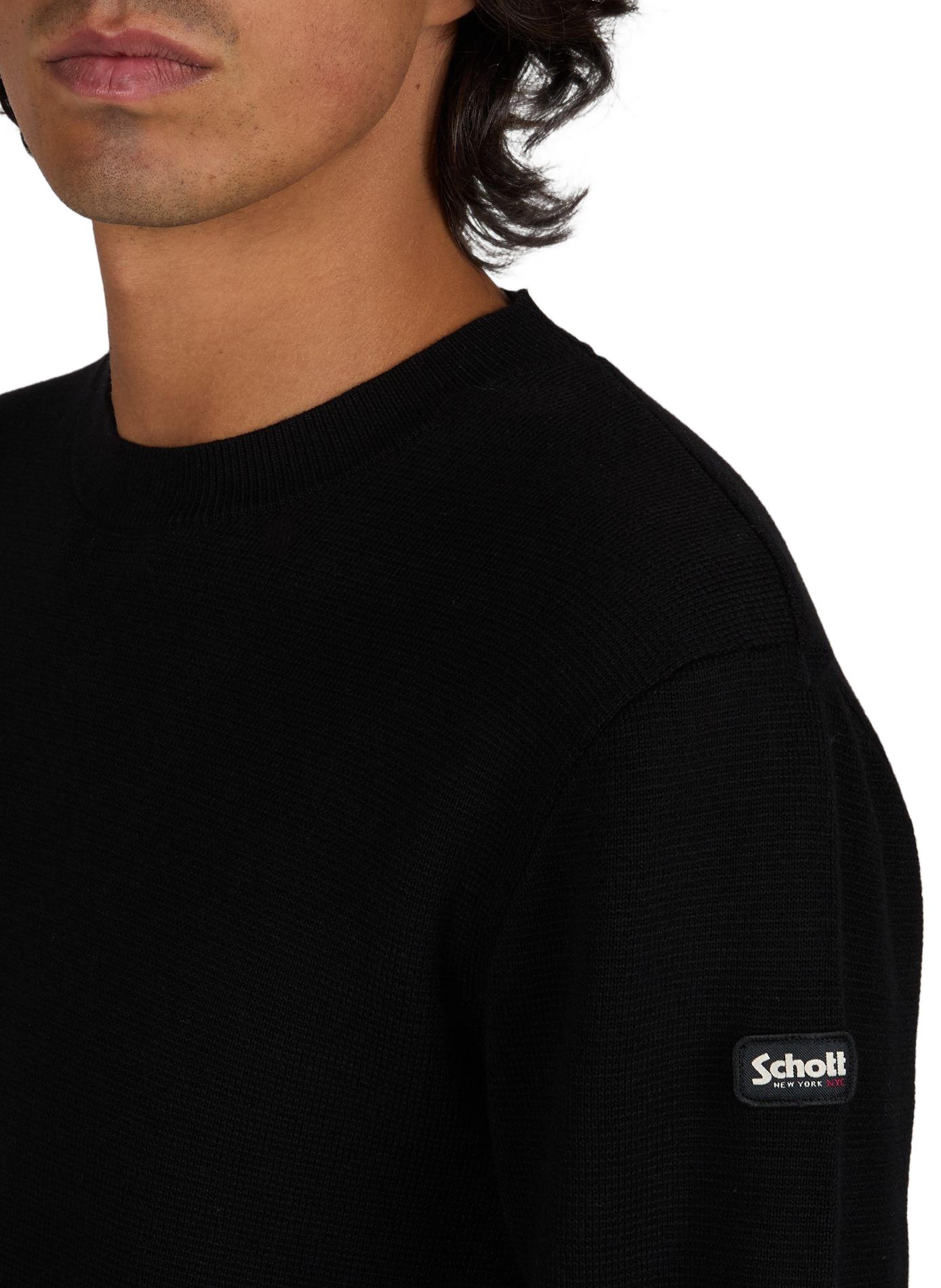 Baumwollpullover SCHOTT Schwarz