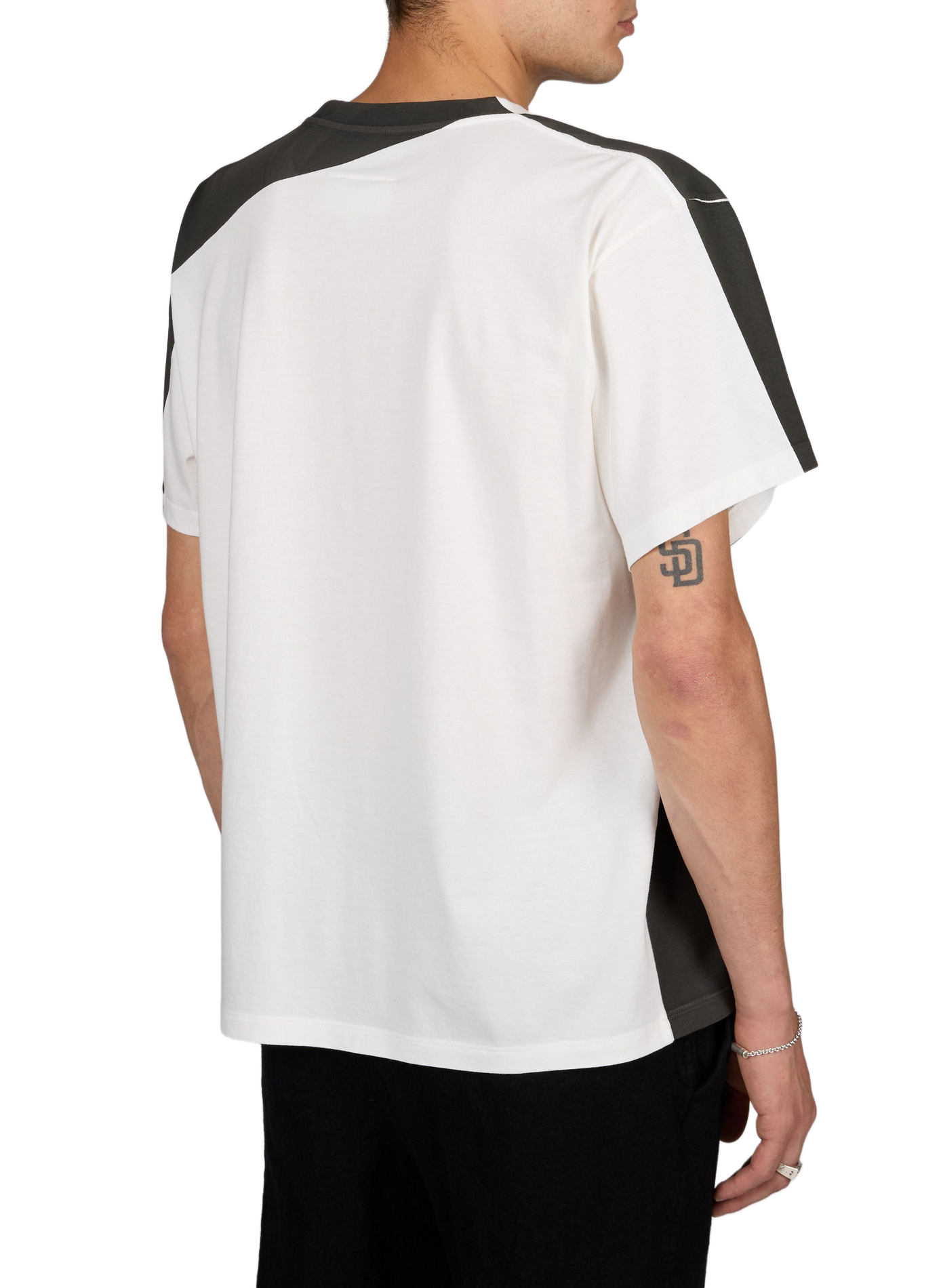 Two-tone crew-neck T-shirt MAISON MARGIELA White