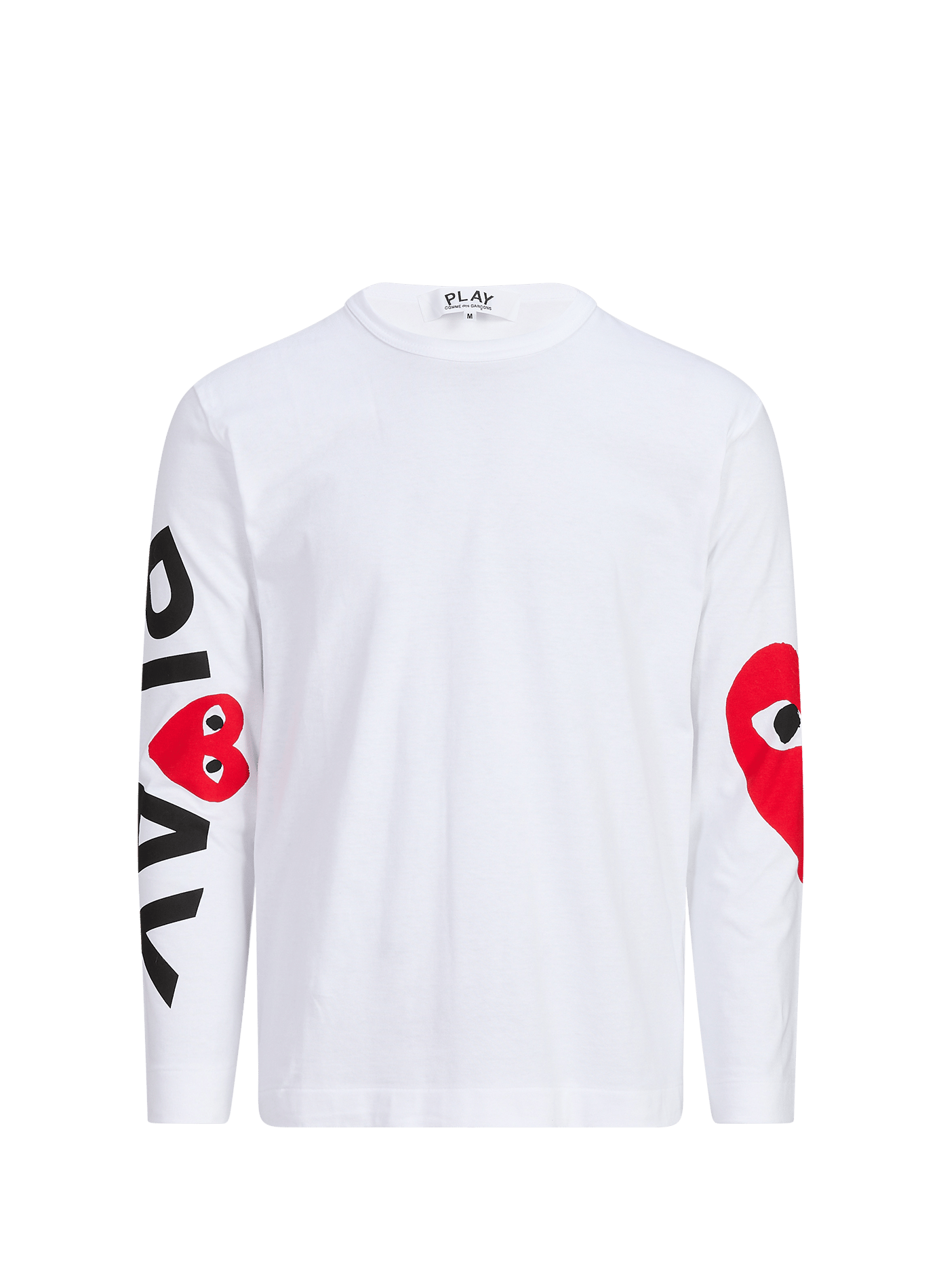 Langarm-T-Shirt mit Siebdruckmotiven COMME DES GARCONS PLAY Weiss