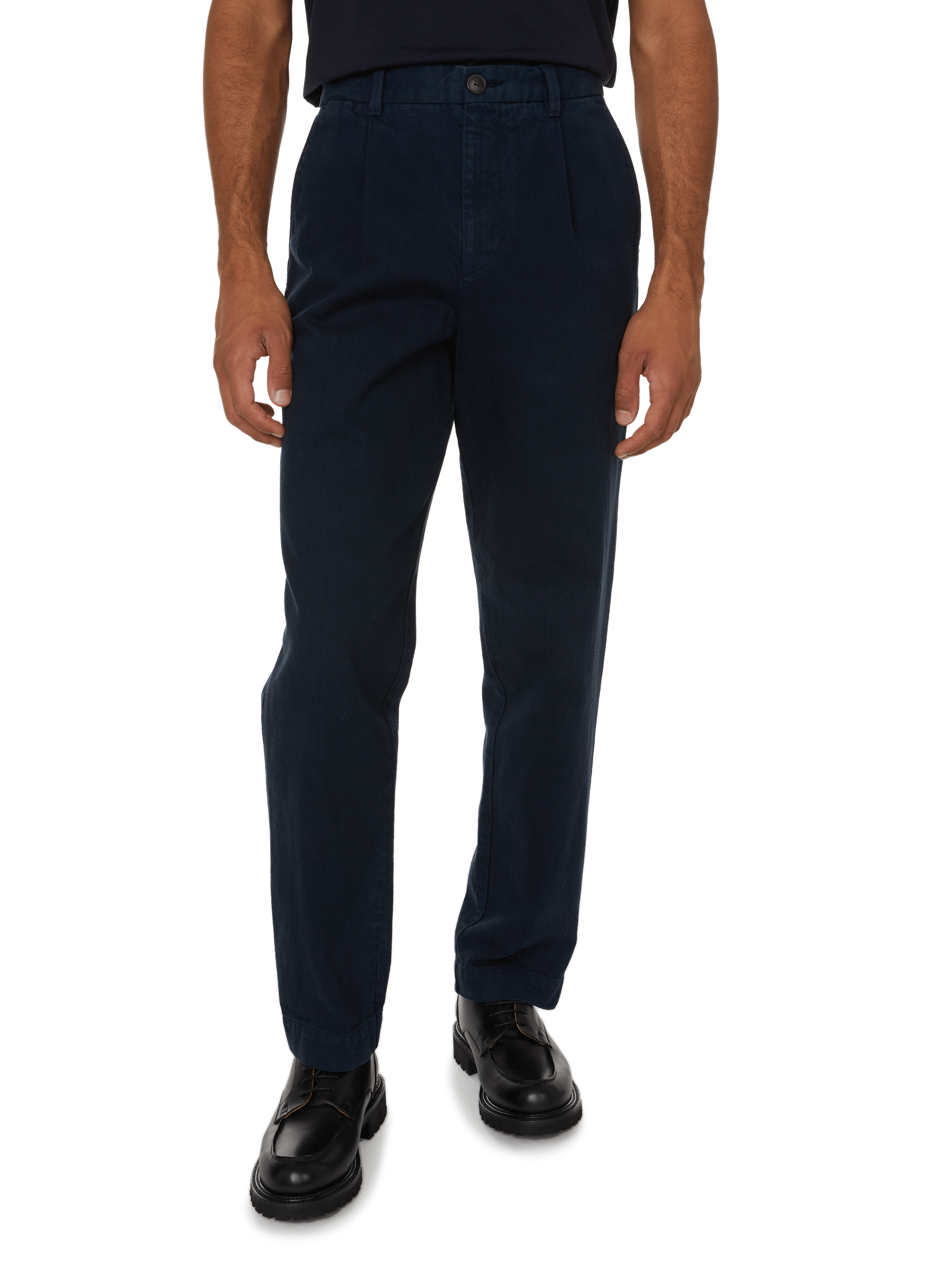 SAISON 1865 Pantalon slim en coton mélangé Bleu