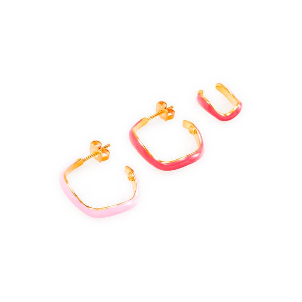 Lot de boucles d'oreille et ear cuff en laiton plaqué or