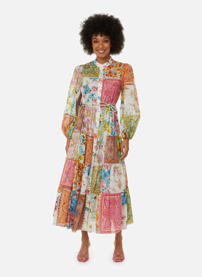 Pleated patchwork dress ZIMMERMANN