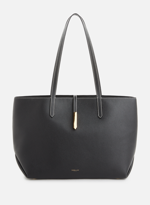 Tokyo shopping bag in black leatherDEMELLIER LONDON 