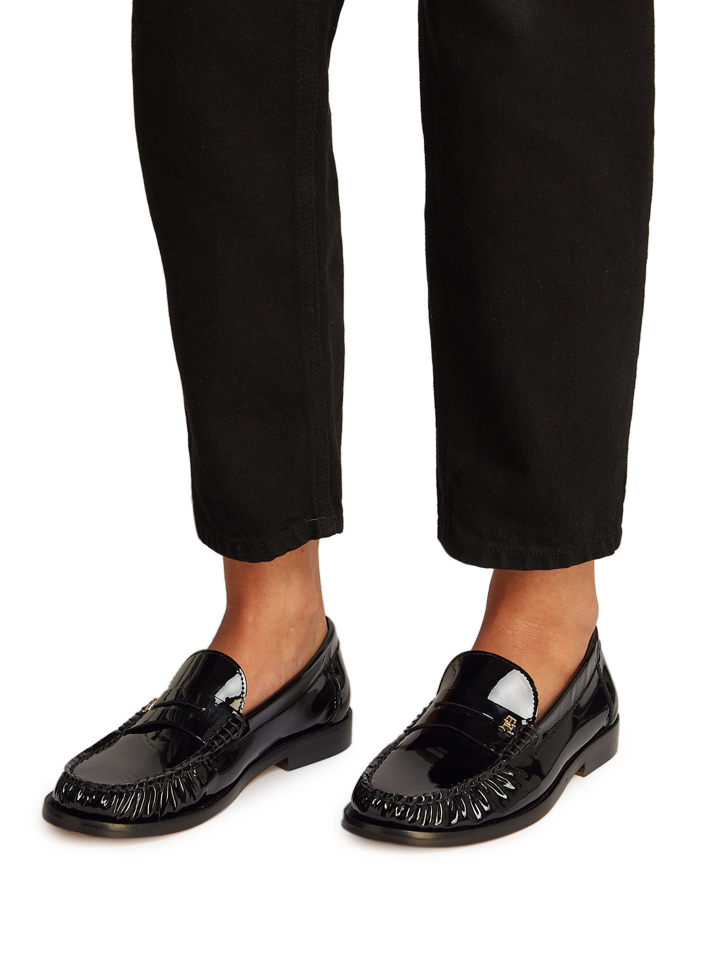 Mocassins en cuir verni TOMMY HILFIGER Noir