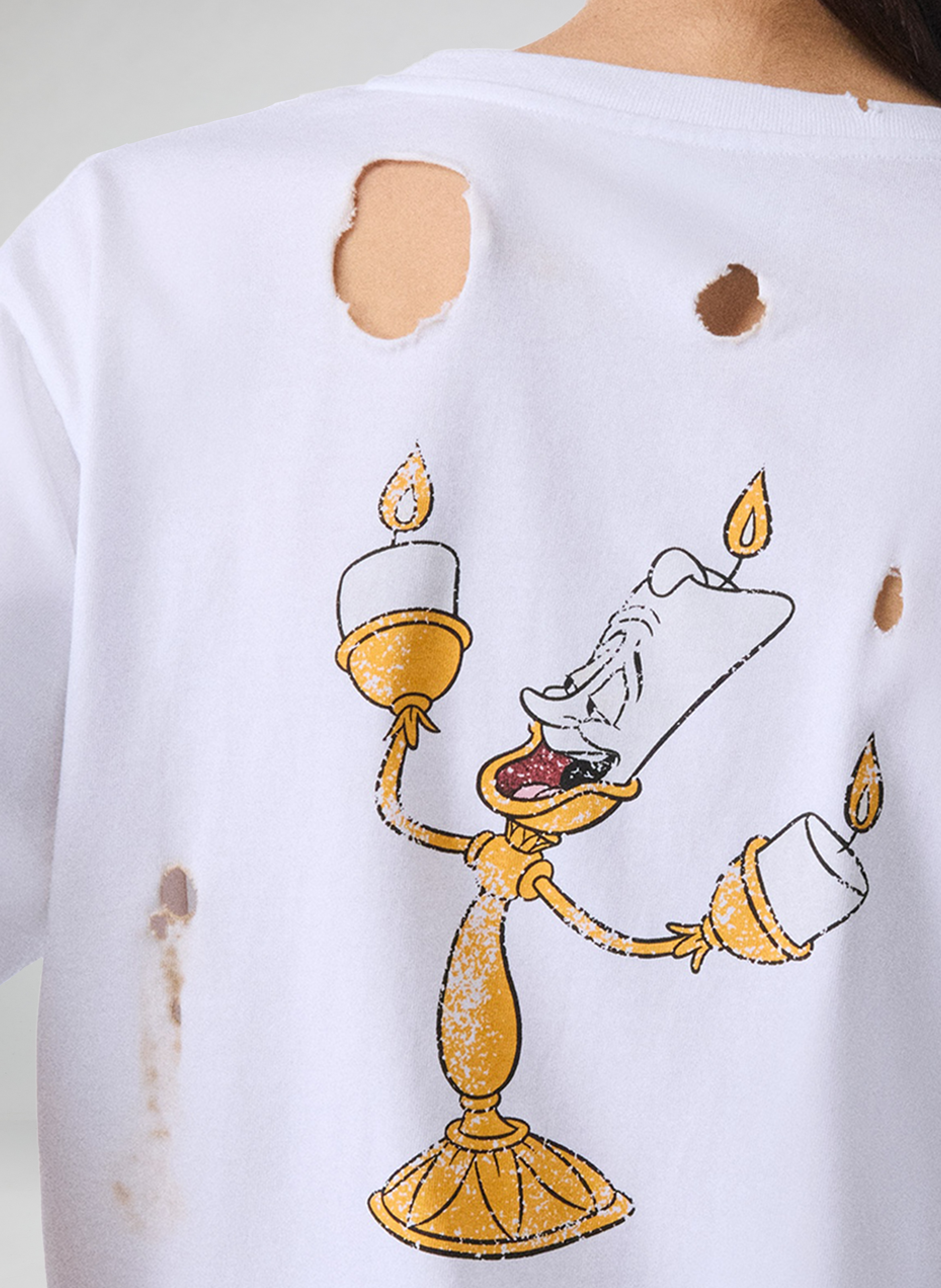 Distressed and printed T-shirt COPERNI White