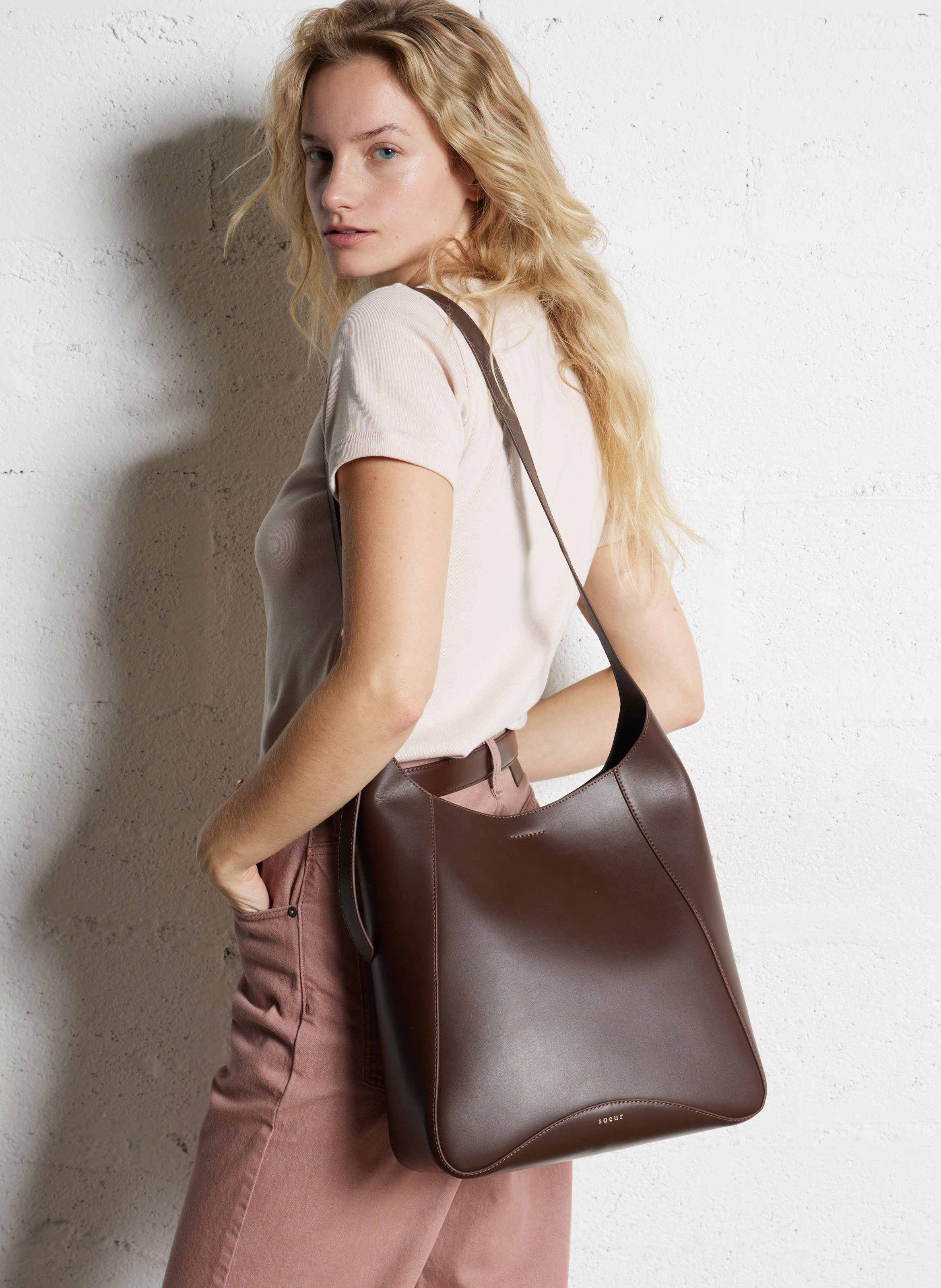 Sac bandoulière en cuir uma SOEUR Marron