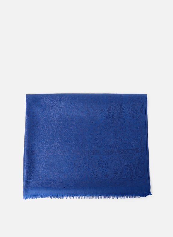 Echarpe Palma en laine et soie Bleu by PETRUSSE PETRUSSE Echarpe Palma en laine et soie Bleu